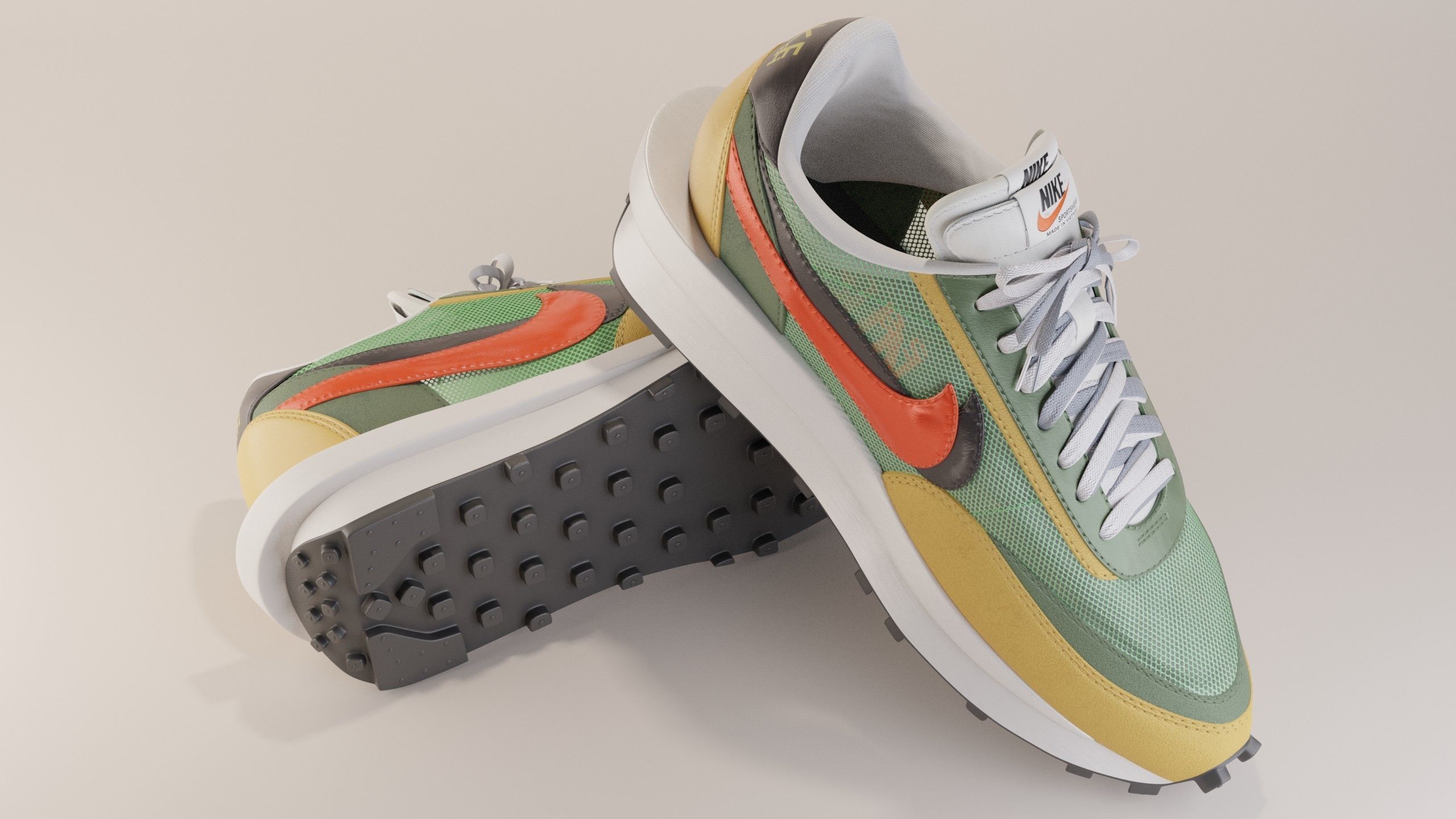 Nike Sacai LD Waffle Sneaker Pack 3D Model Collection_30