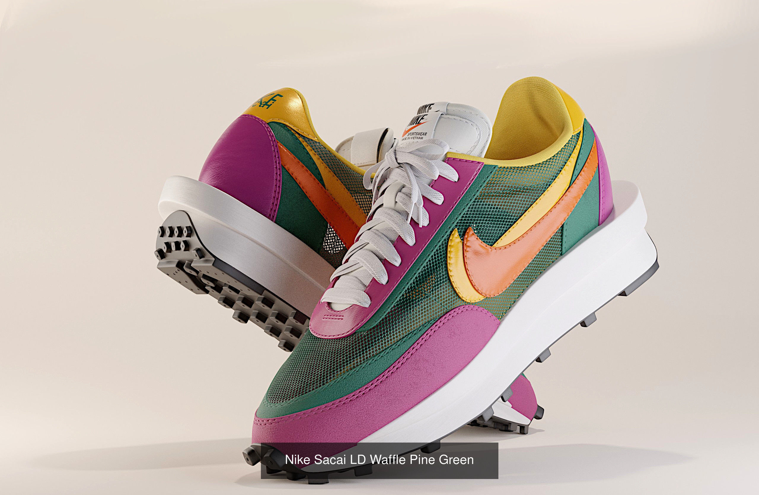 Nike Sacai LD Waffle Sneaker Pack 3D Model Collection_7