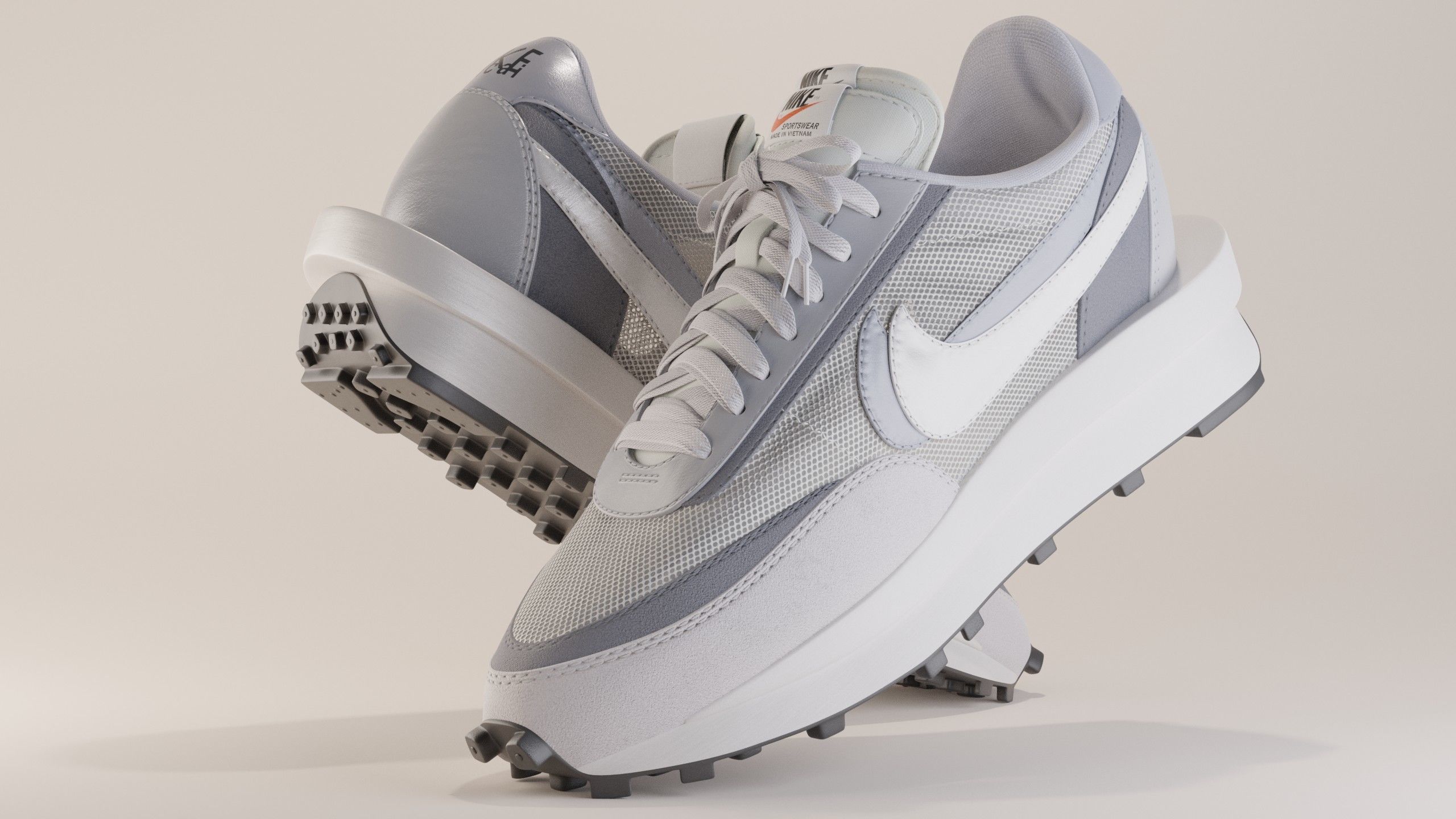 Nike Sacai LD Waffle Sneaker Pack 3D Model Collection_10