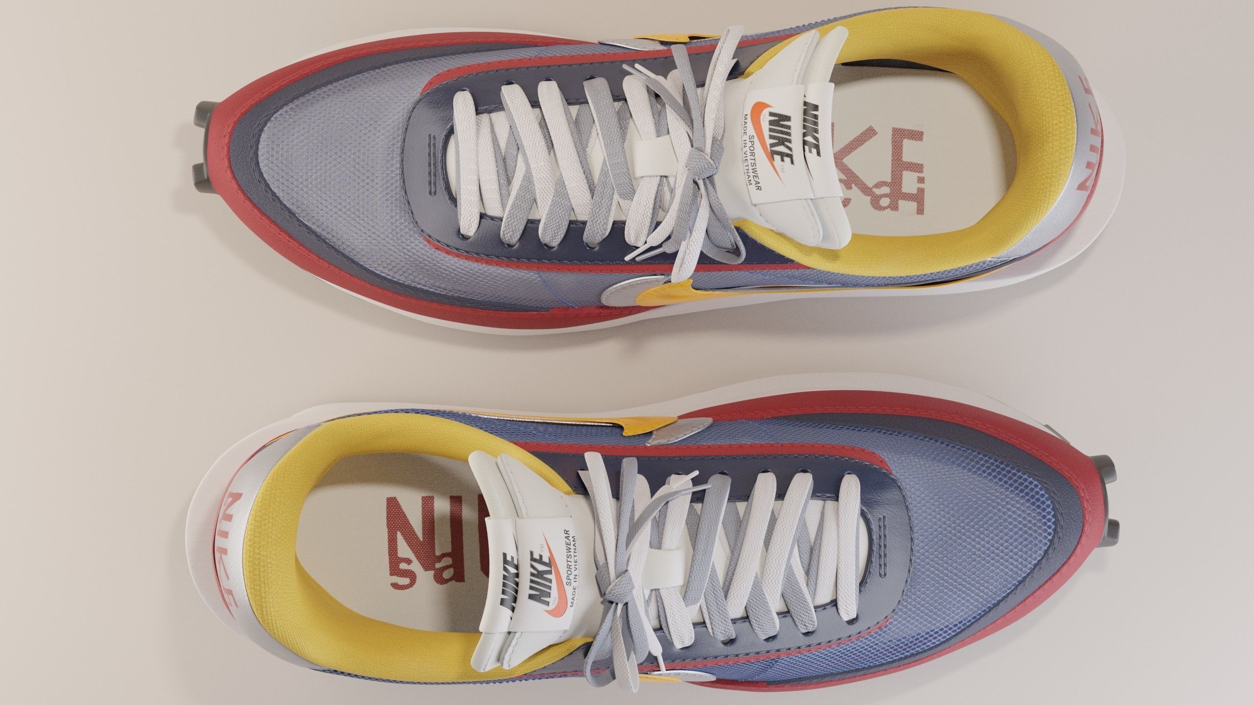 Nike Sacai LD Waffle Sneaker Pack 3D Model Collection_12