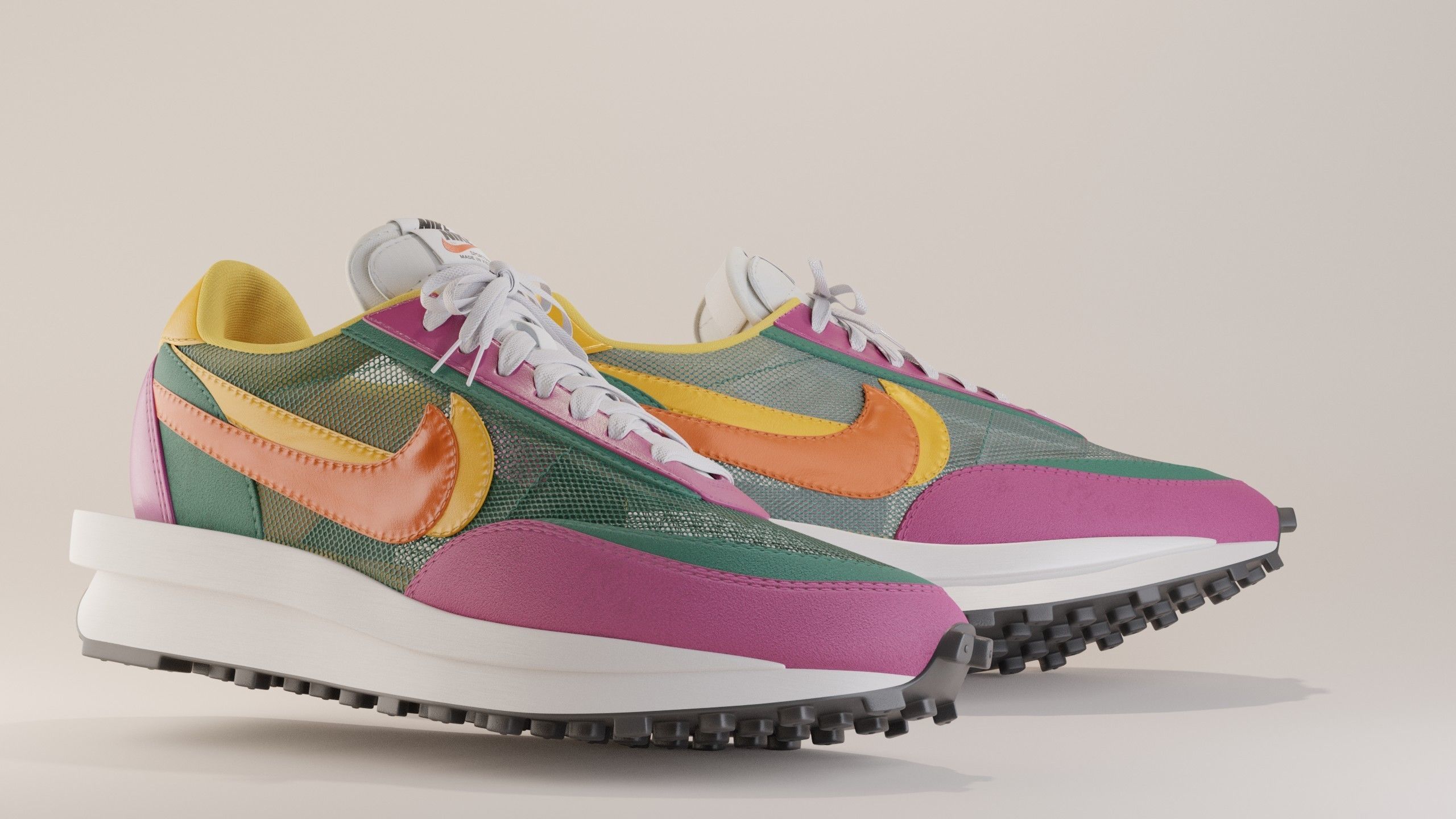 Nike Sacai LD Waffle Sneaker Pack 3D Model Collection_13