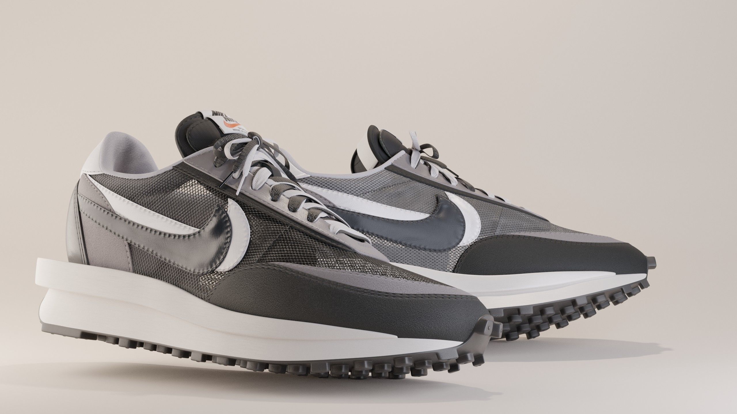 Nike Sacai LD Waffle Sneaker Pack 3D Model Collection_18