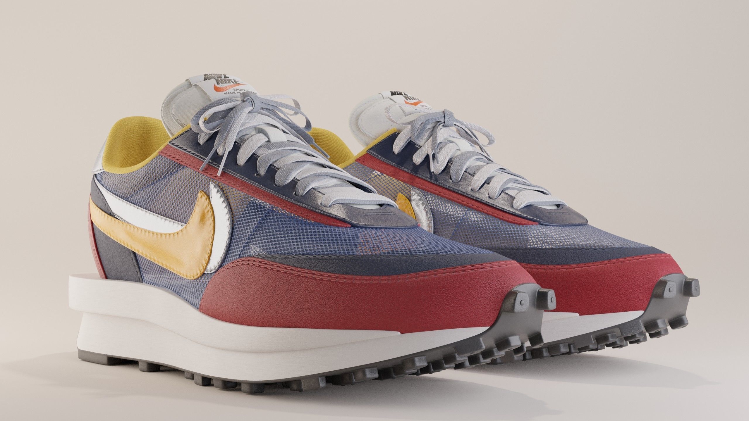 Nike Sacai LD Waffle Sneaker Pack 3D Model Collection_15