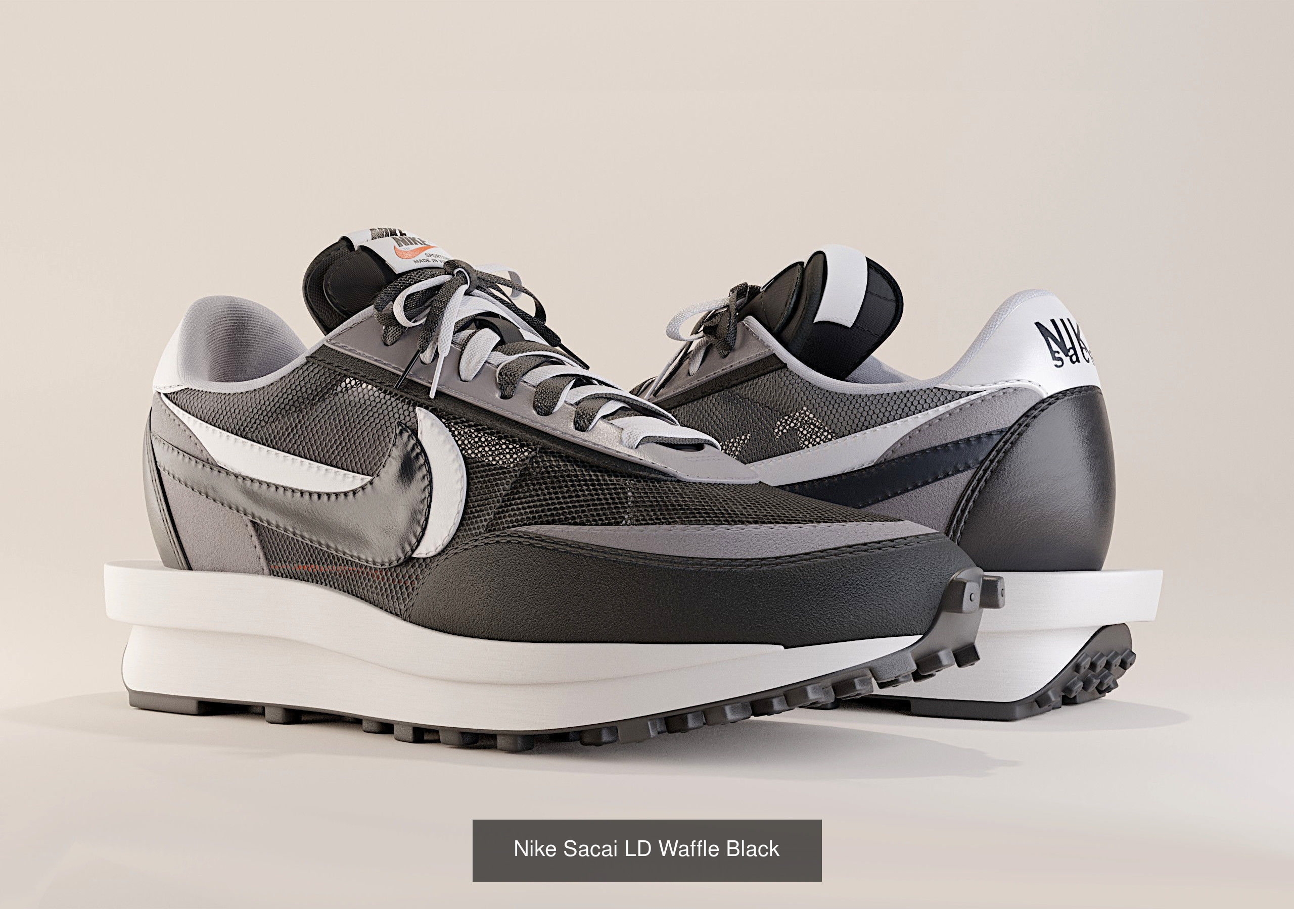 Nike Sacai LD Waffle Sneaker Pack 3D Model Collection_4