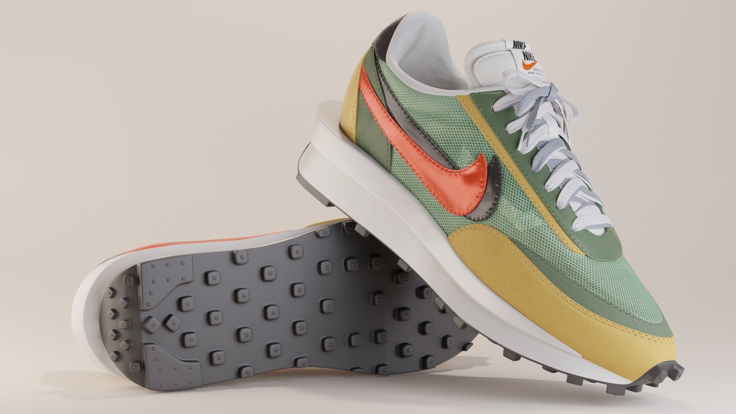 Nike Sacai LD Waffle Sneaker Pack 3D Model Collection_19