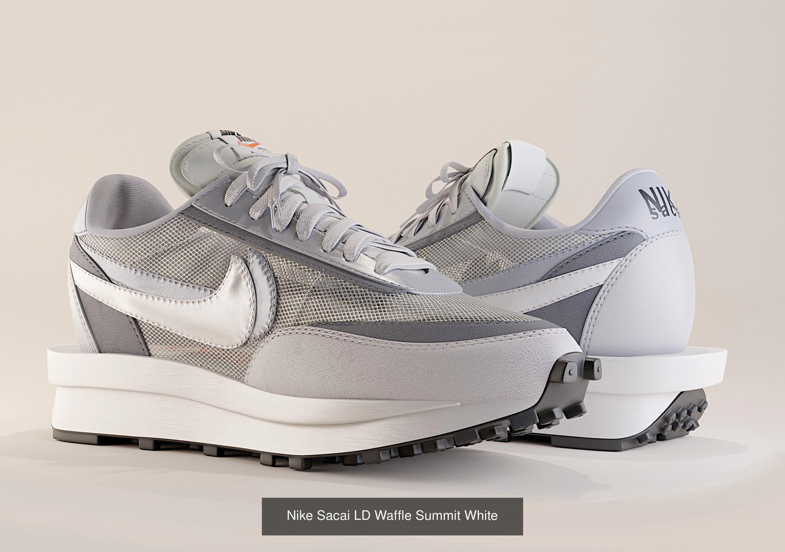 Nike Sacai LD Waffle Sneaker Pack 3D Model Collection_3
