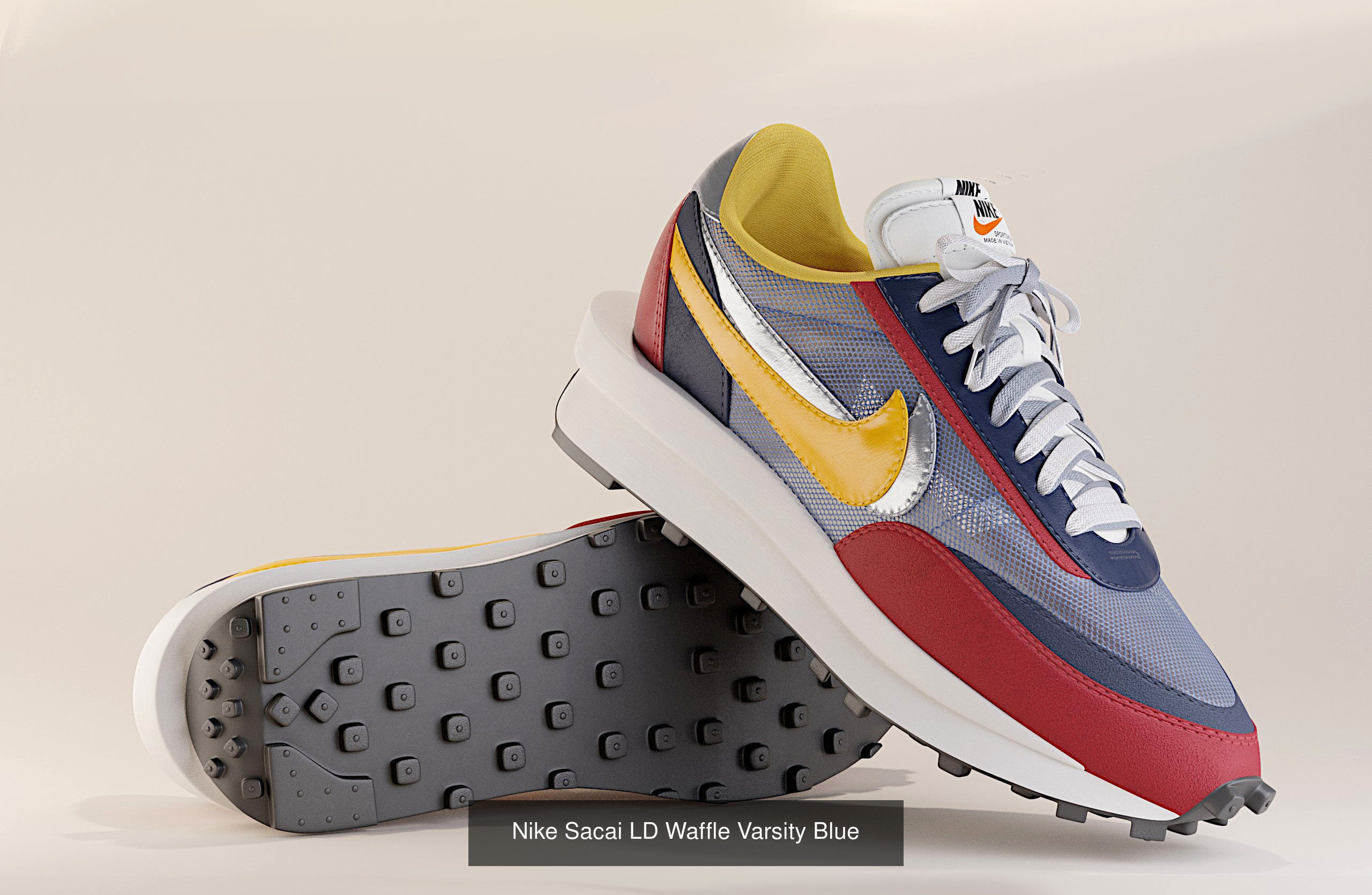 Nike Sacai LD Waffle Sneaker Pack 3D Model Collection_5
