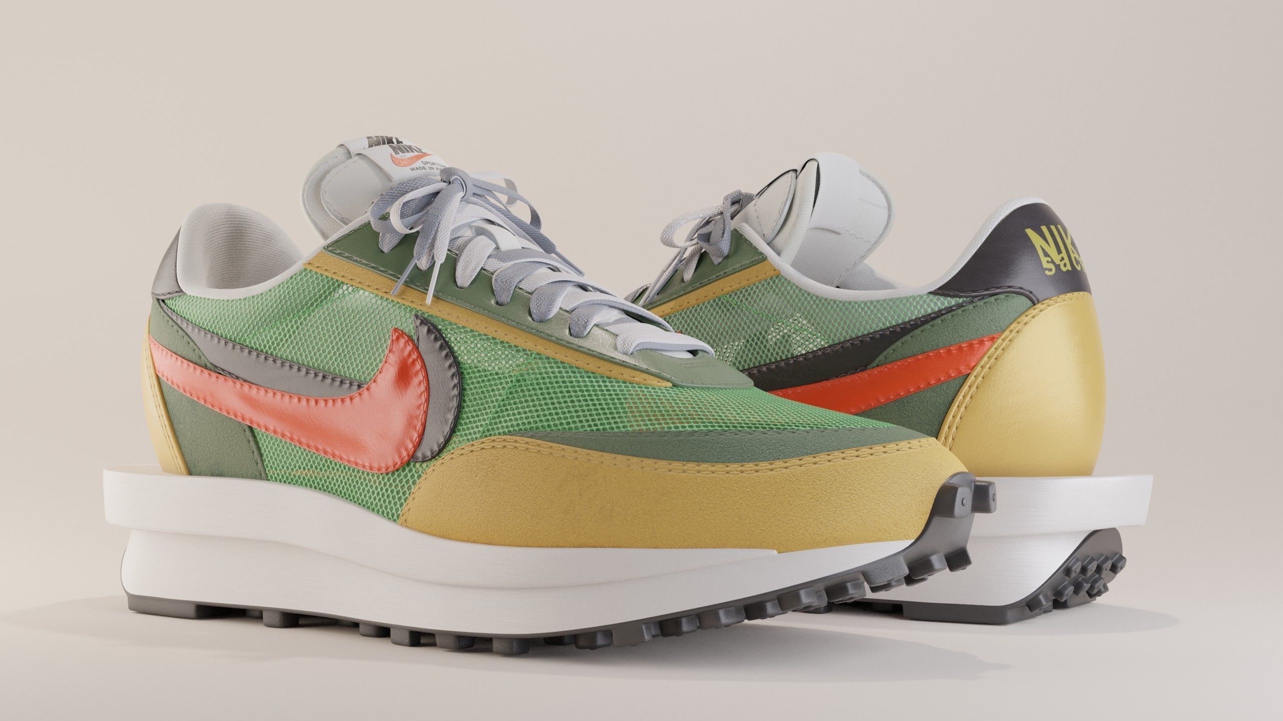 Nike Sacai LD Waffle Sneaker Pack 3D Model Collection_16