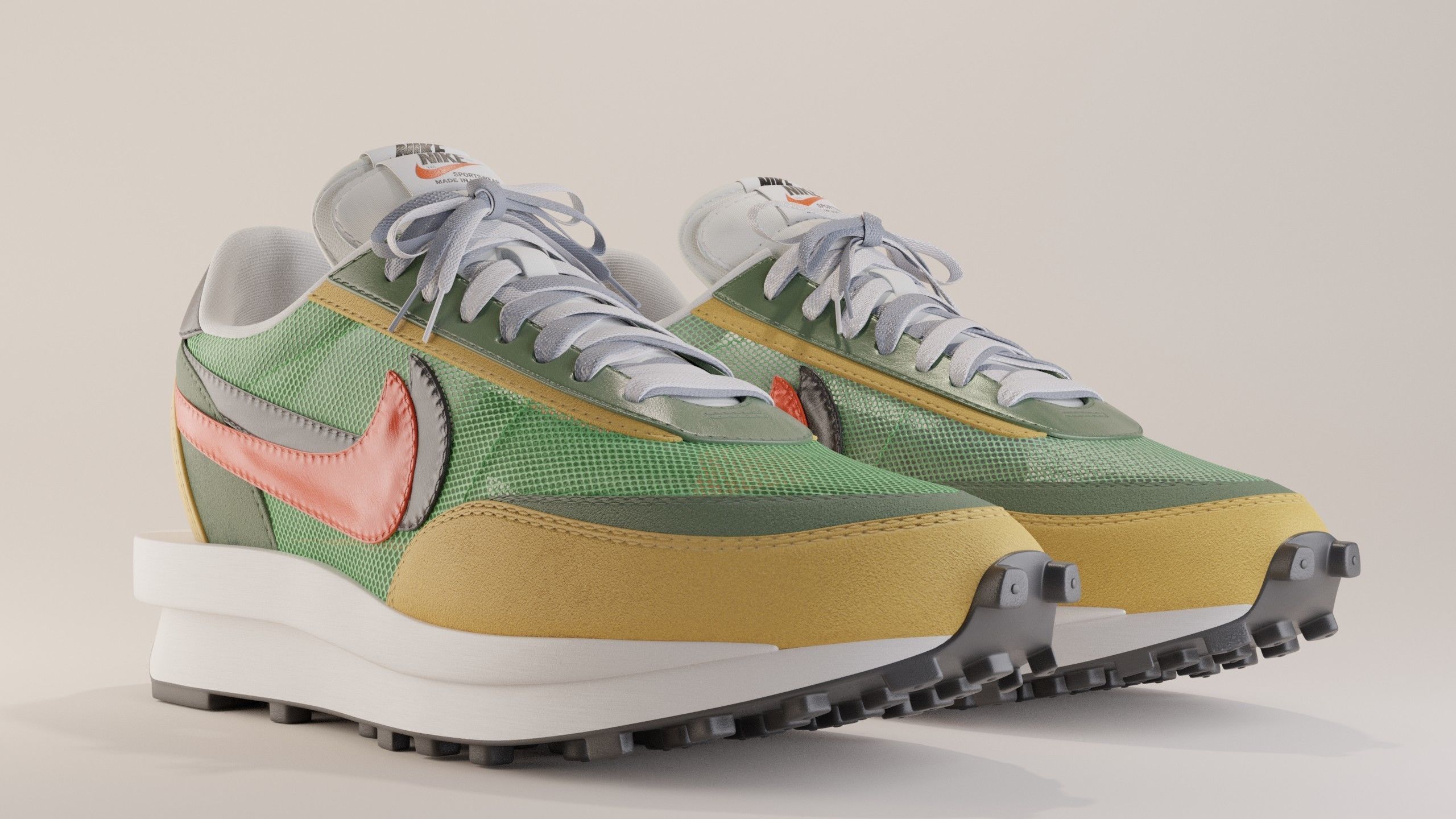 Nike Sacai LD Waffle Sneaker Pack 3D Model Collection_29