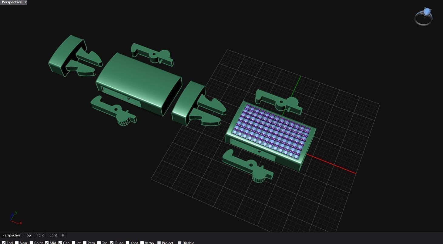 Cuban chain Lock 10 mm and 12 mm wide 3D print model_2