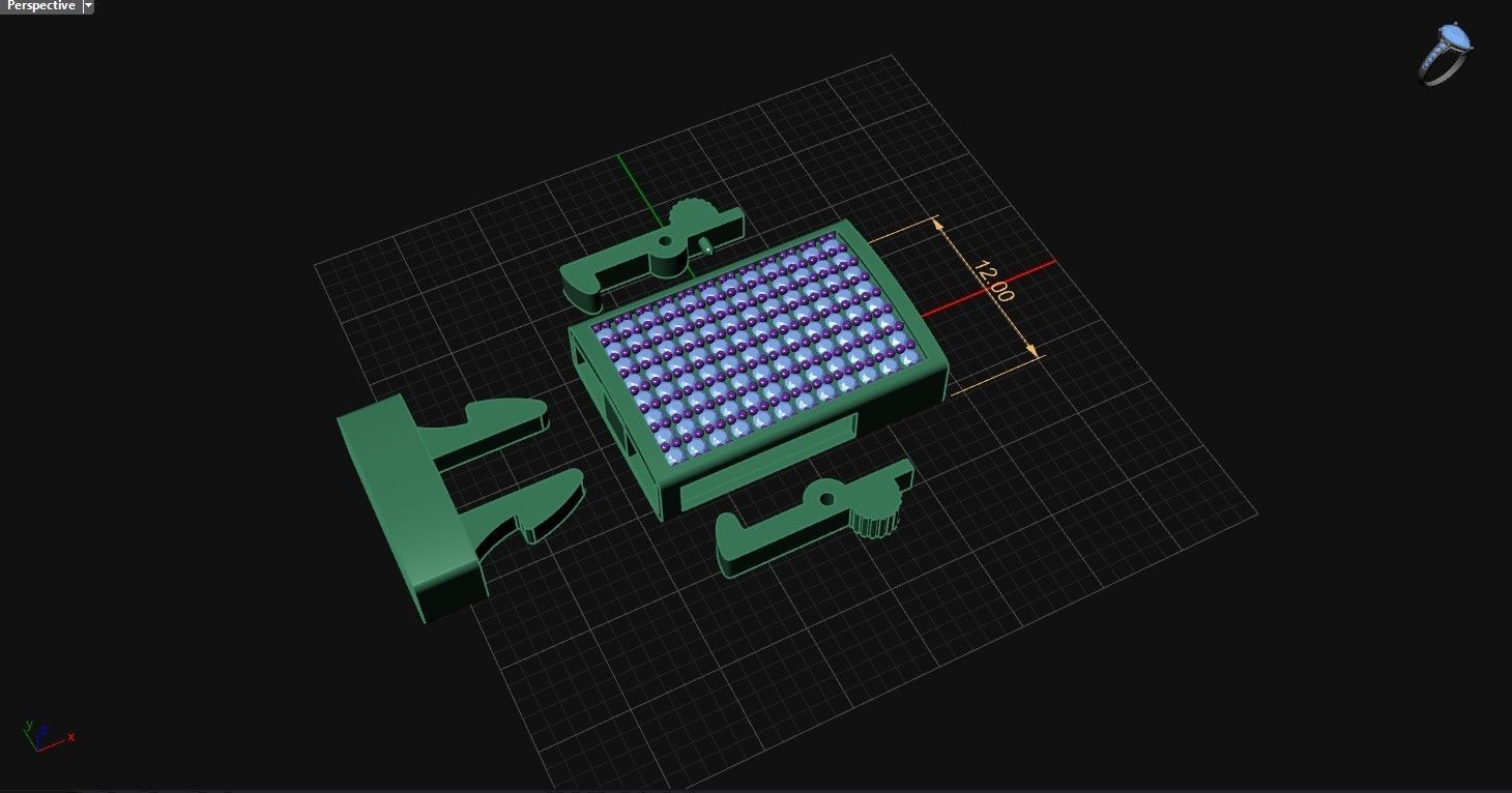 Cuban chain Lock 10 mm and 12 mm wide 3D print model_6