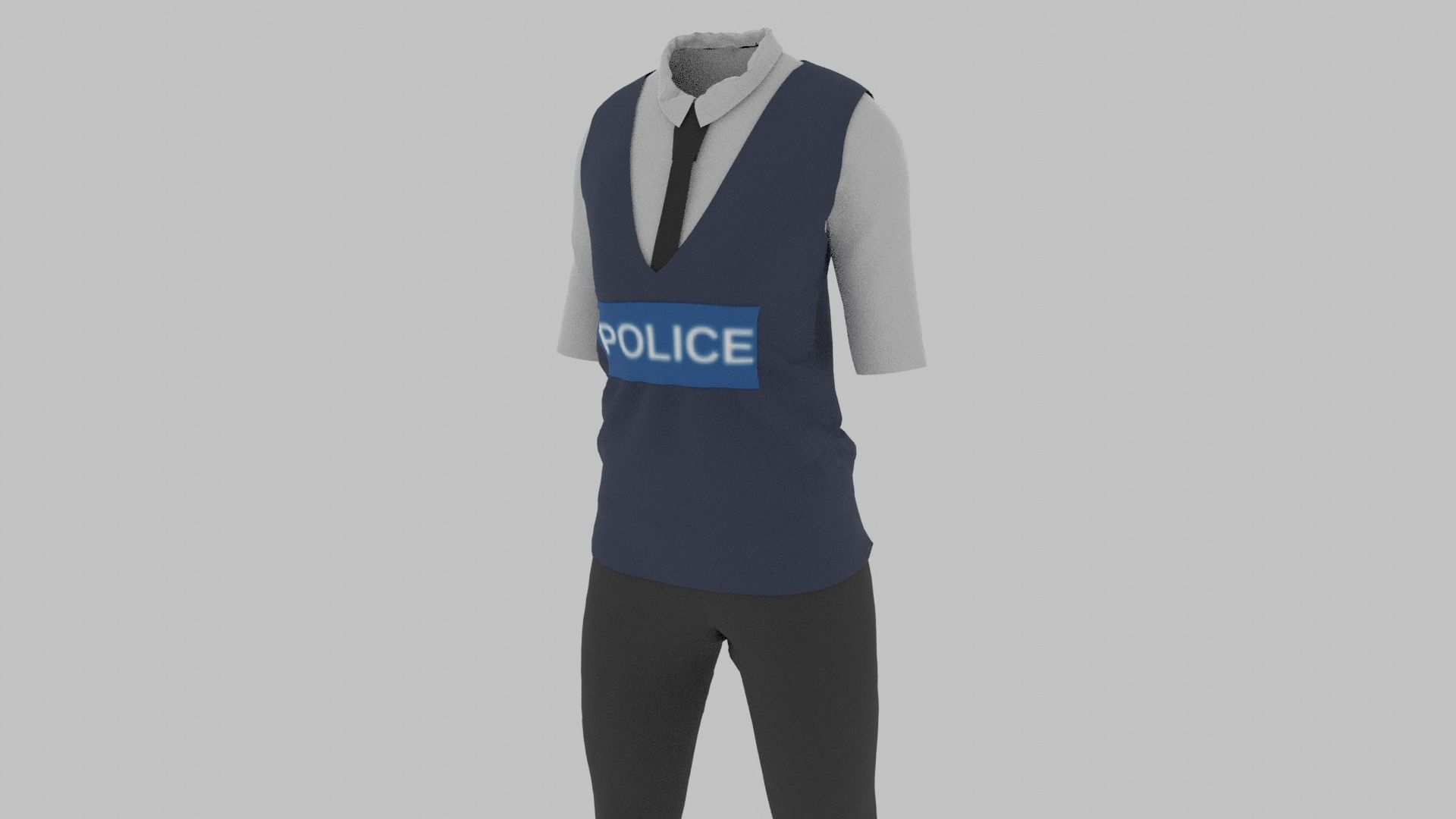 Police Uniform Low-poly 3D model_8