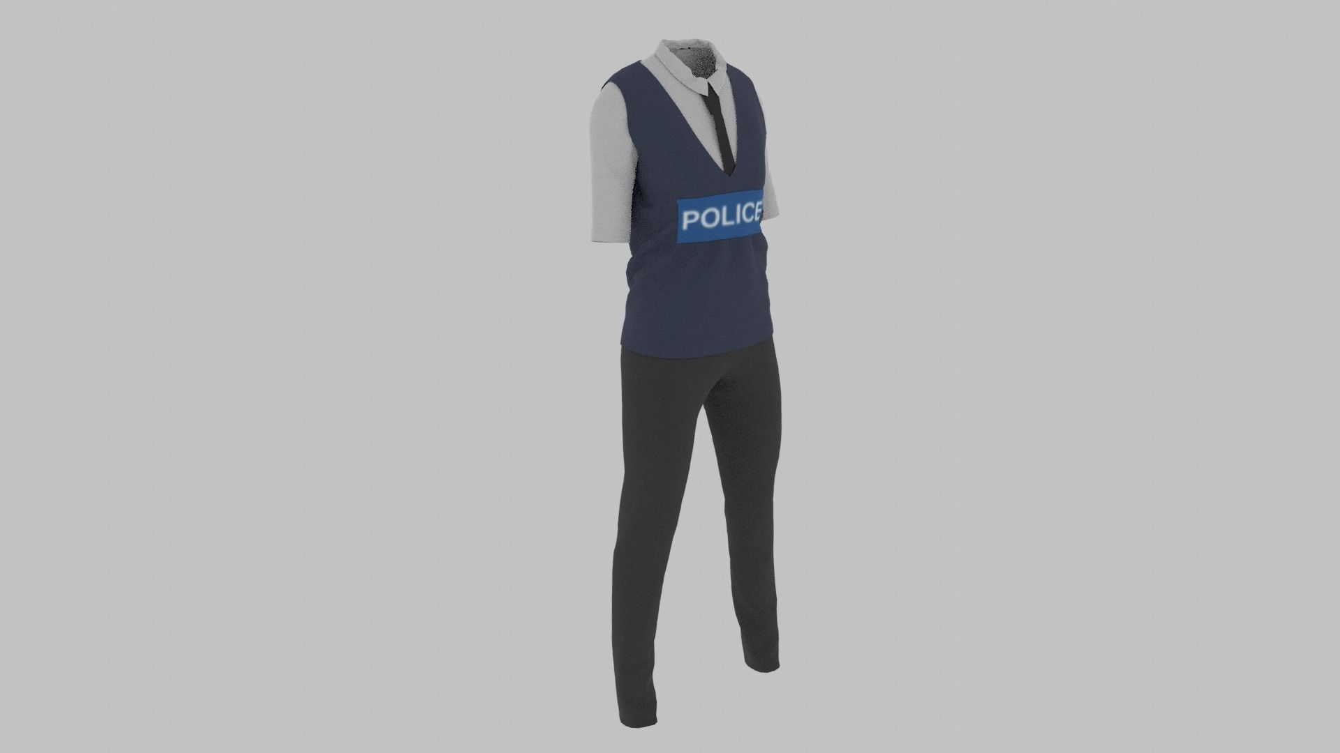 Police Uniform Low-poly 3D model_2