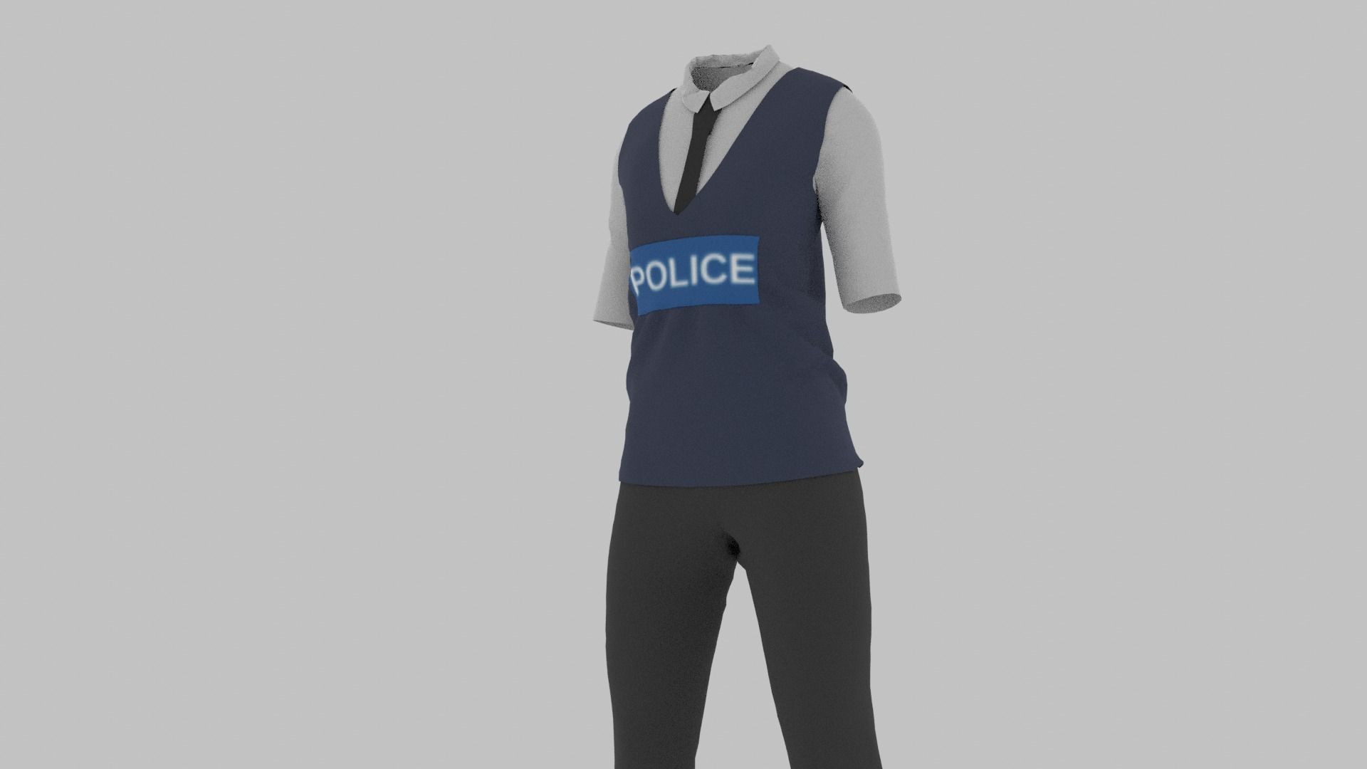 Police Uniform Low-poly 3D model_6