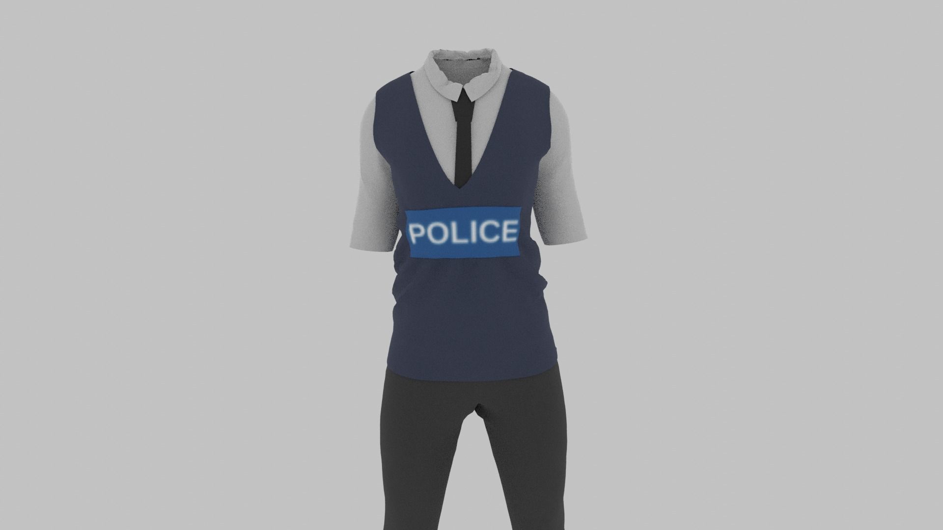 Police Uniform Low-poly 3D model_9