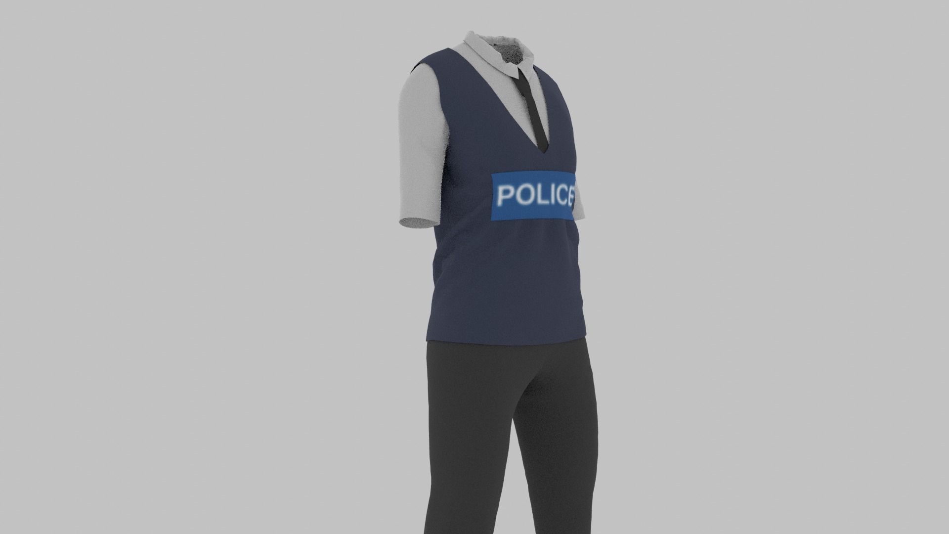 Police Uniform Low-poly 3D model_5
