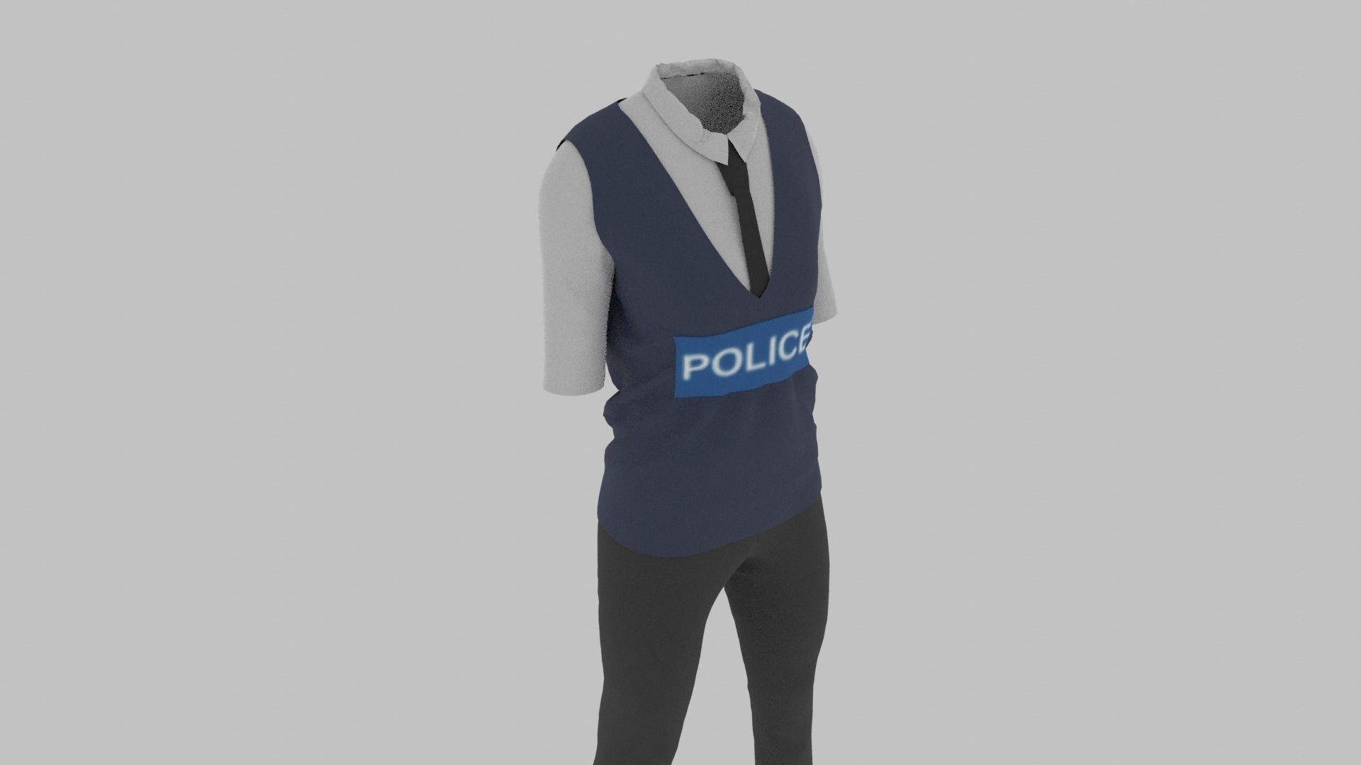 Police Uniform Low-poly 3D model_7