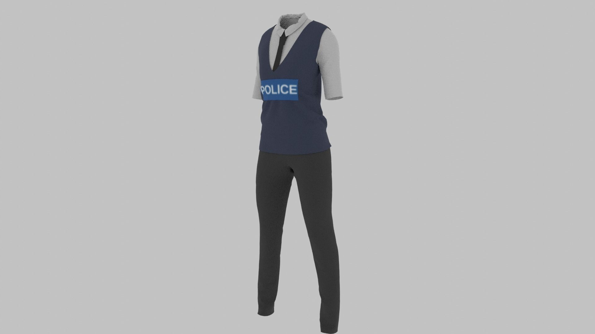 Police Uniform Low-poly 3D model_1