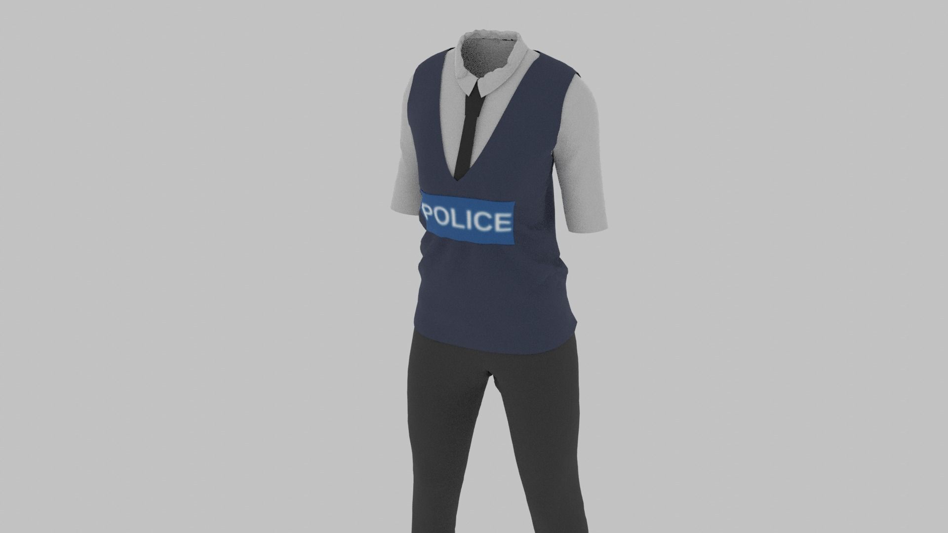 Police Uniform Low-poly 3D model_3