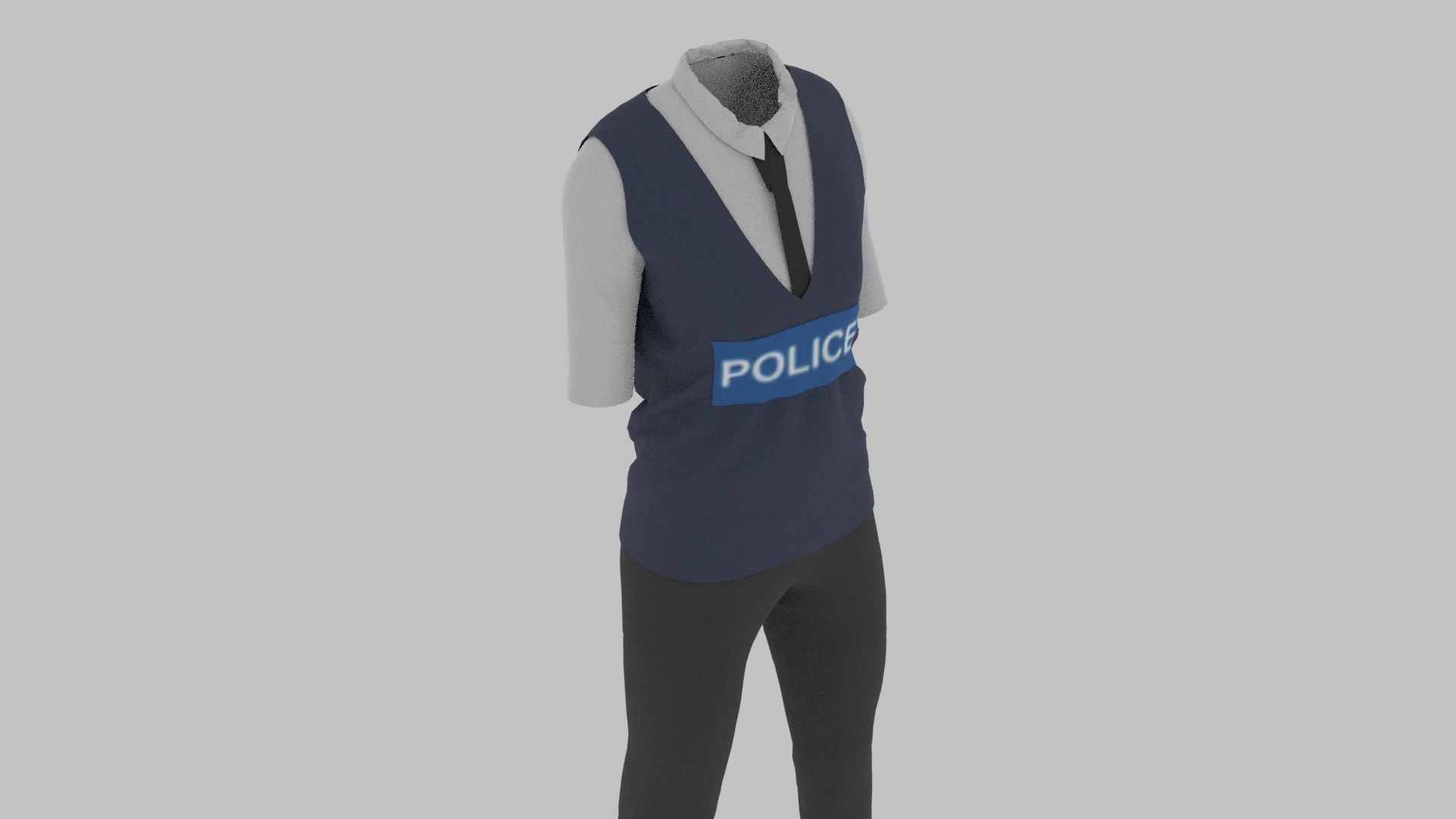 Police Uniform Low-poly 3D model_4