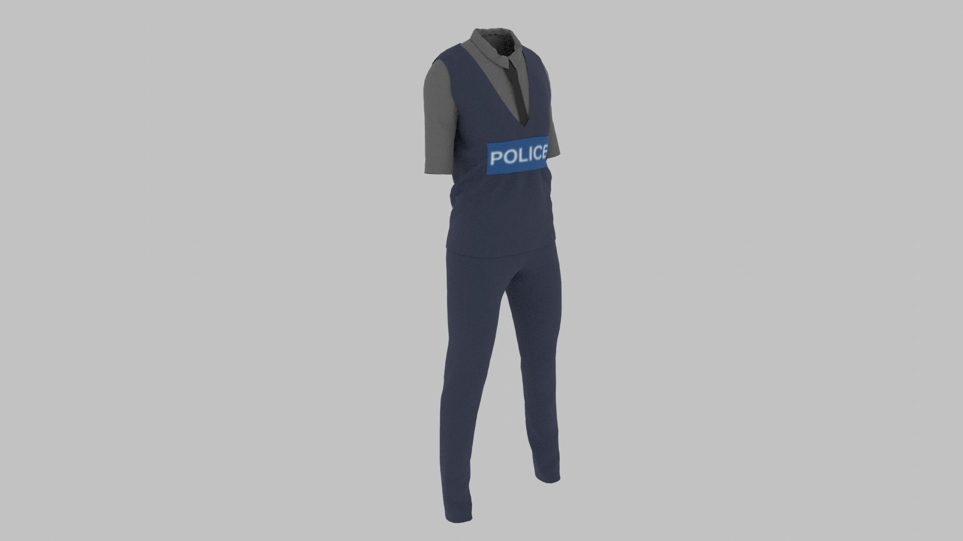 Police Uniform Low-poly 3D model_2