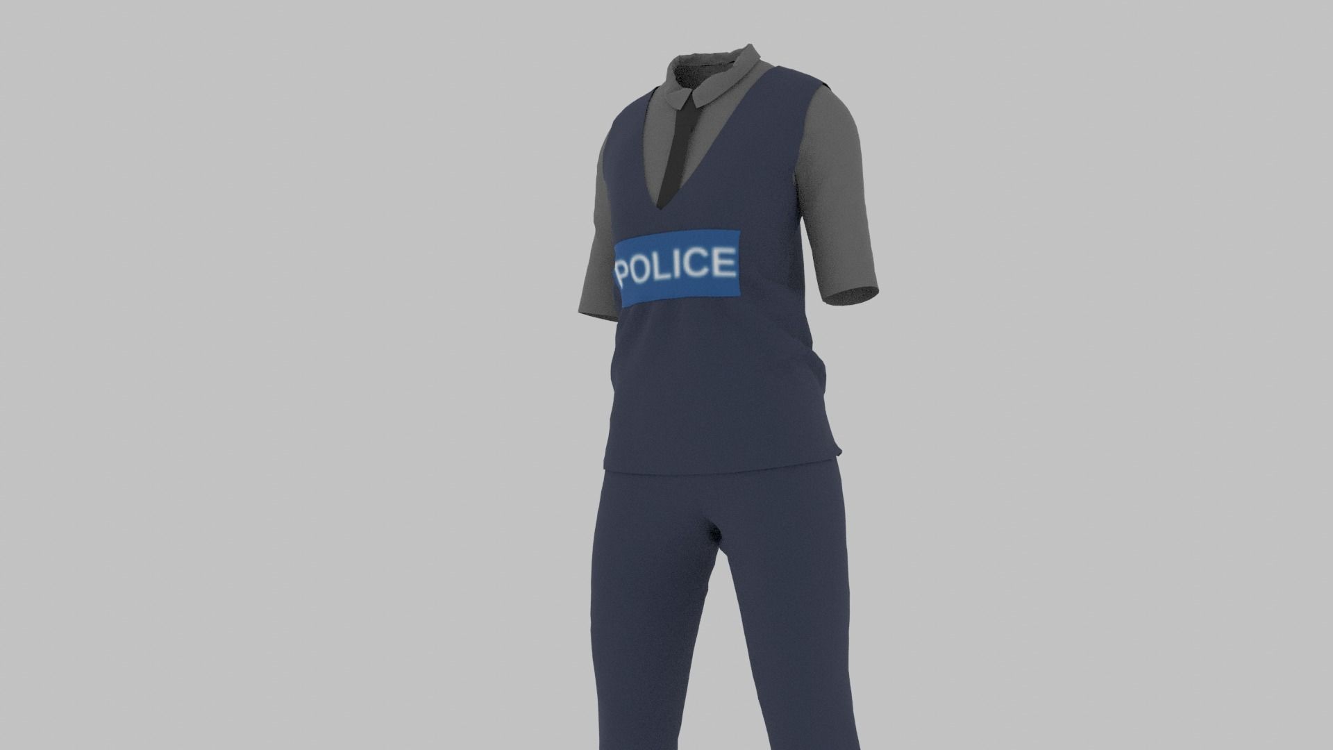 Police Uniform Low-poly 3D model_6