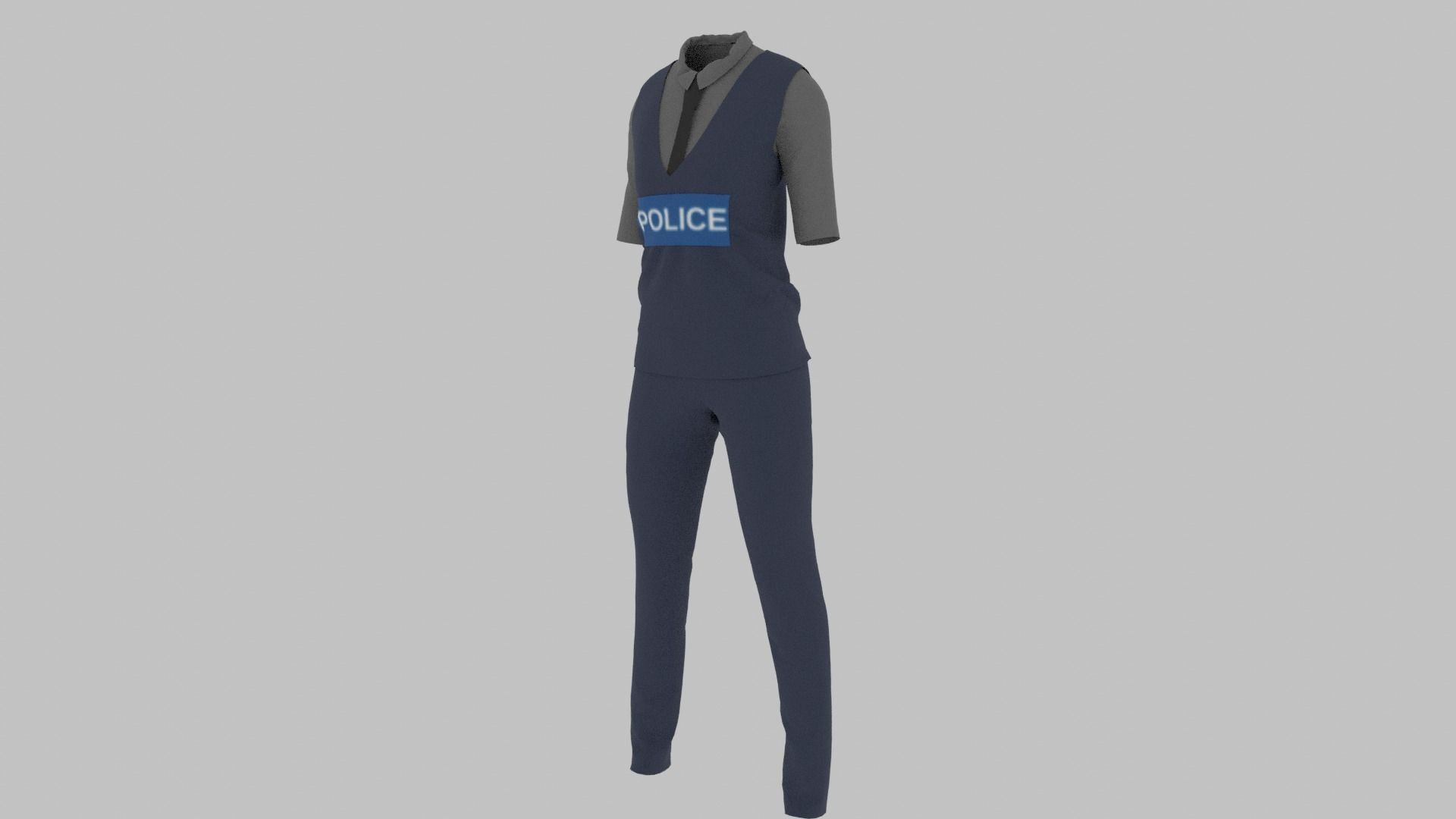 Police Uniform Low-poly 3D model_1