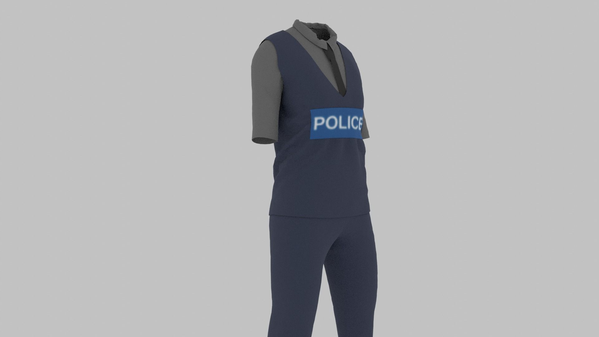 Police Uniform Low-poly 3D model_5