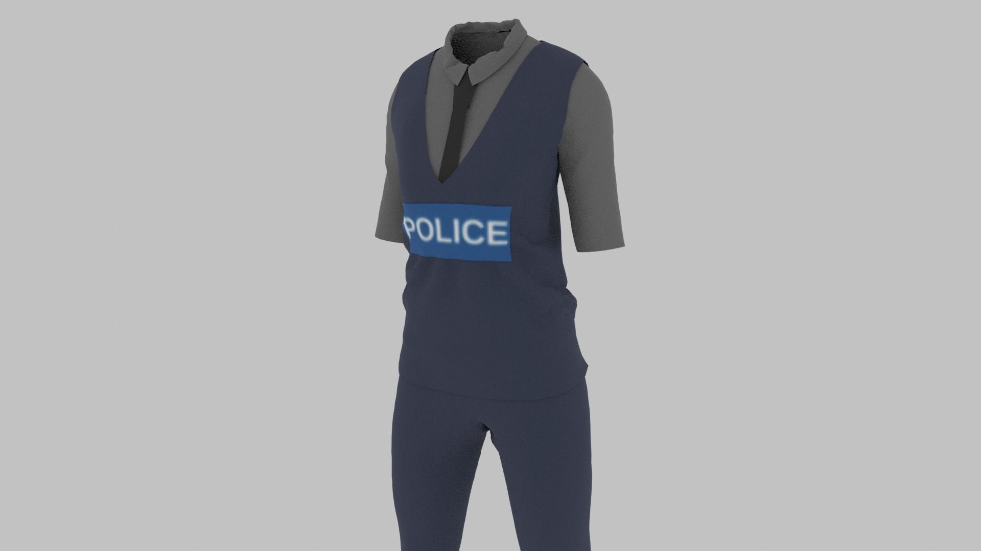 Police Uniform Low-poly 3D model_8