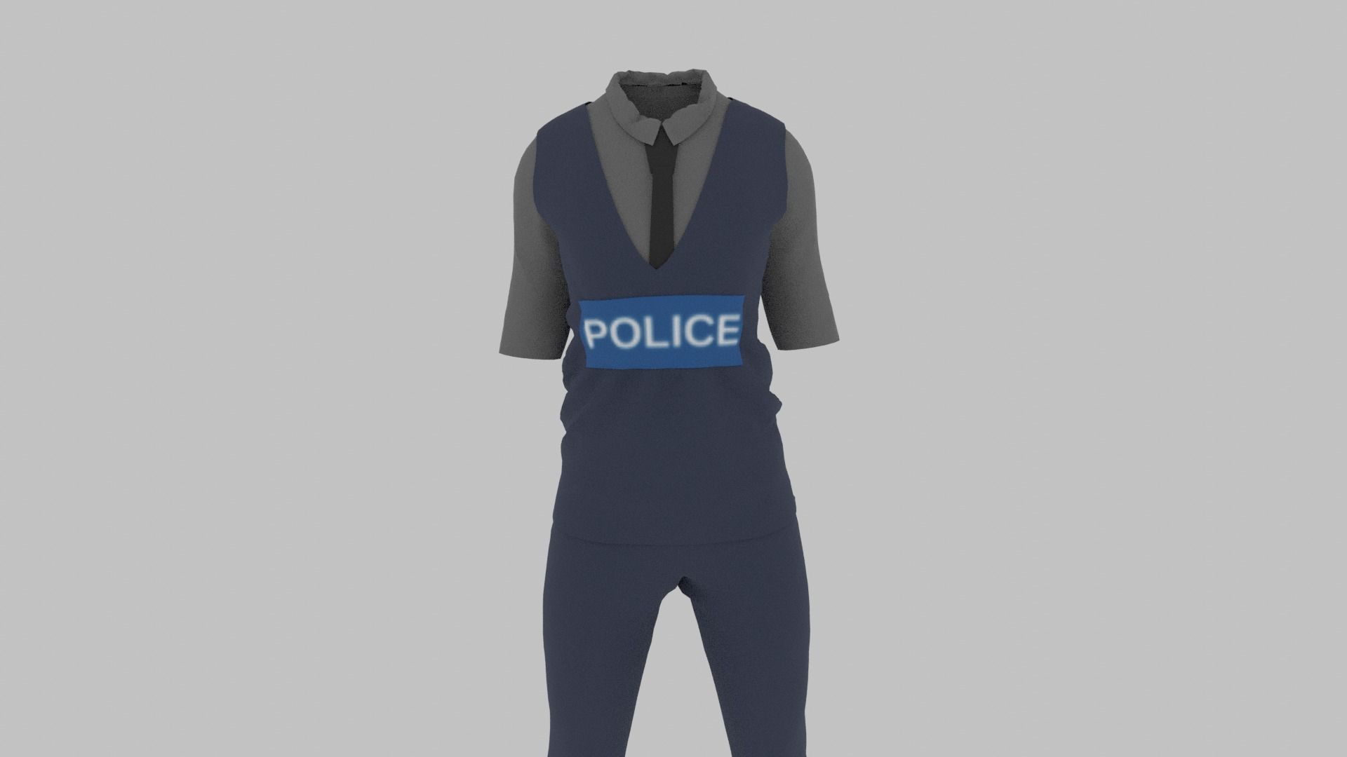 Police Uniform Low-poly 3D model_9