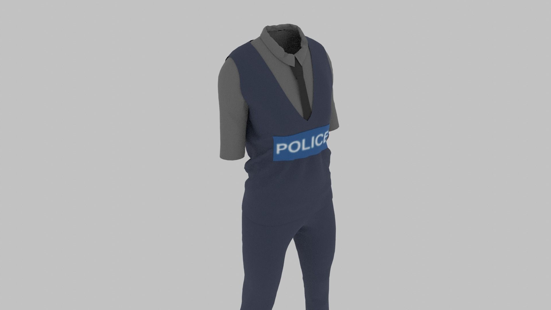 Police Uniform Low-poly 3D model_7