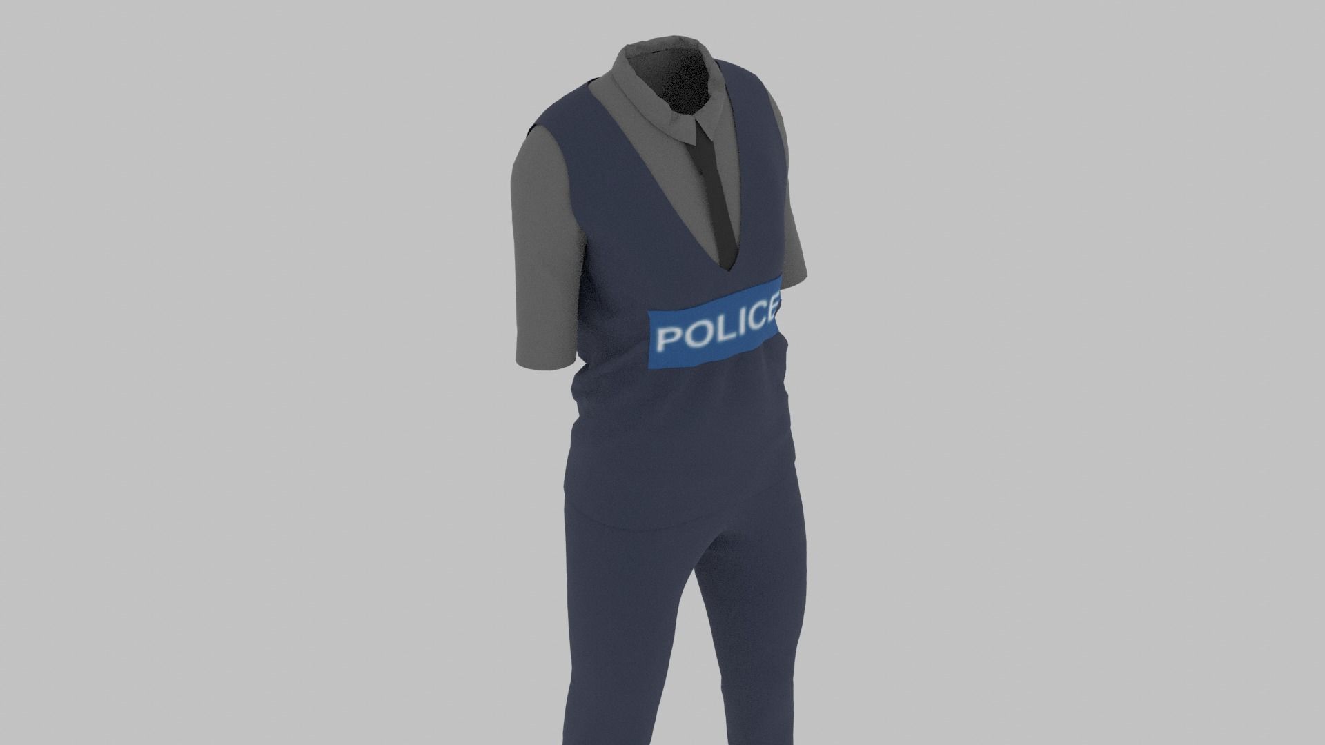 Police Uniform Low-poly 3D model_4