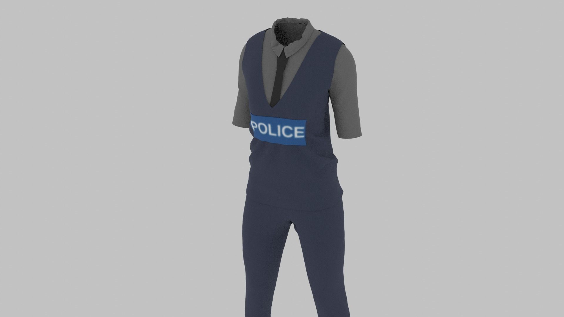 Police Uniform Low-poly 3D model_3
