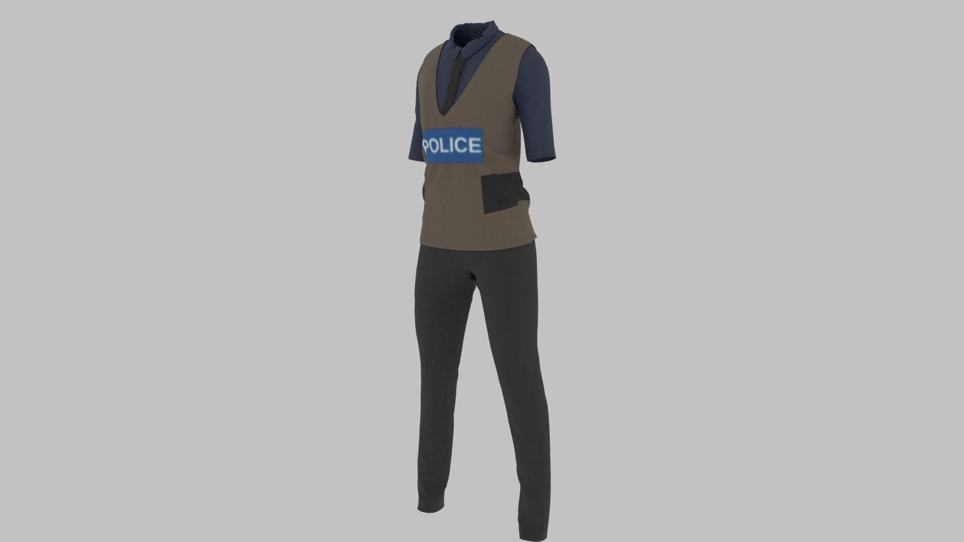 Police Uniform Low-poly 3D model_1