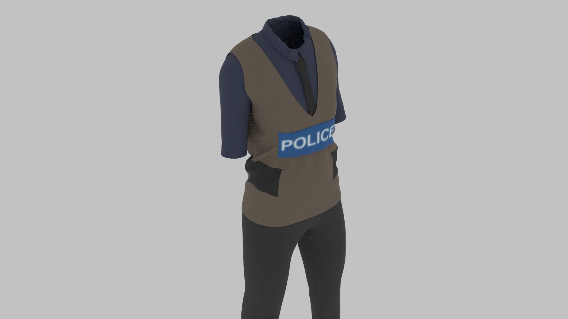 Police Uniform Low-poly 3D model_4