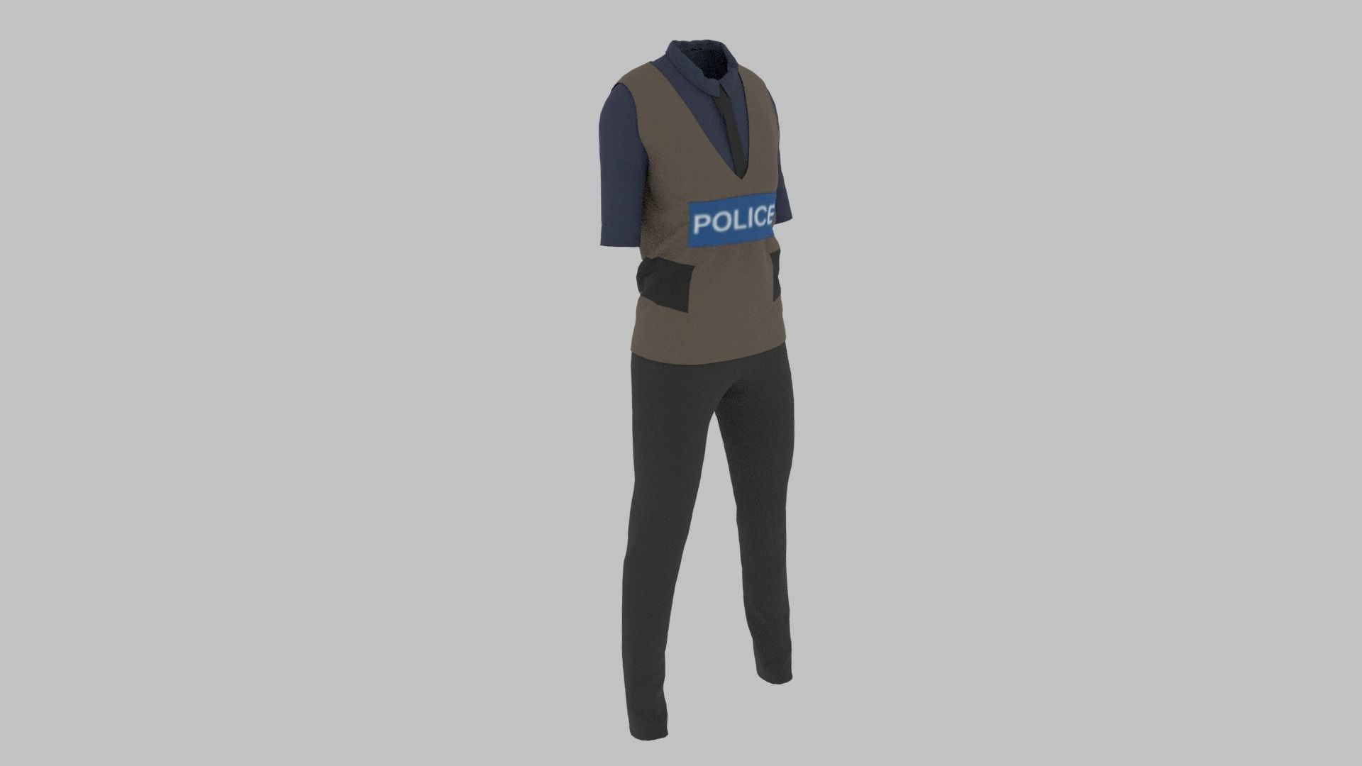 Police Uniform Low-poly 3D model_2
