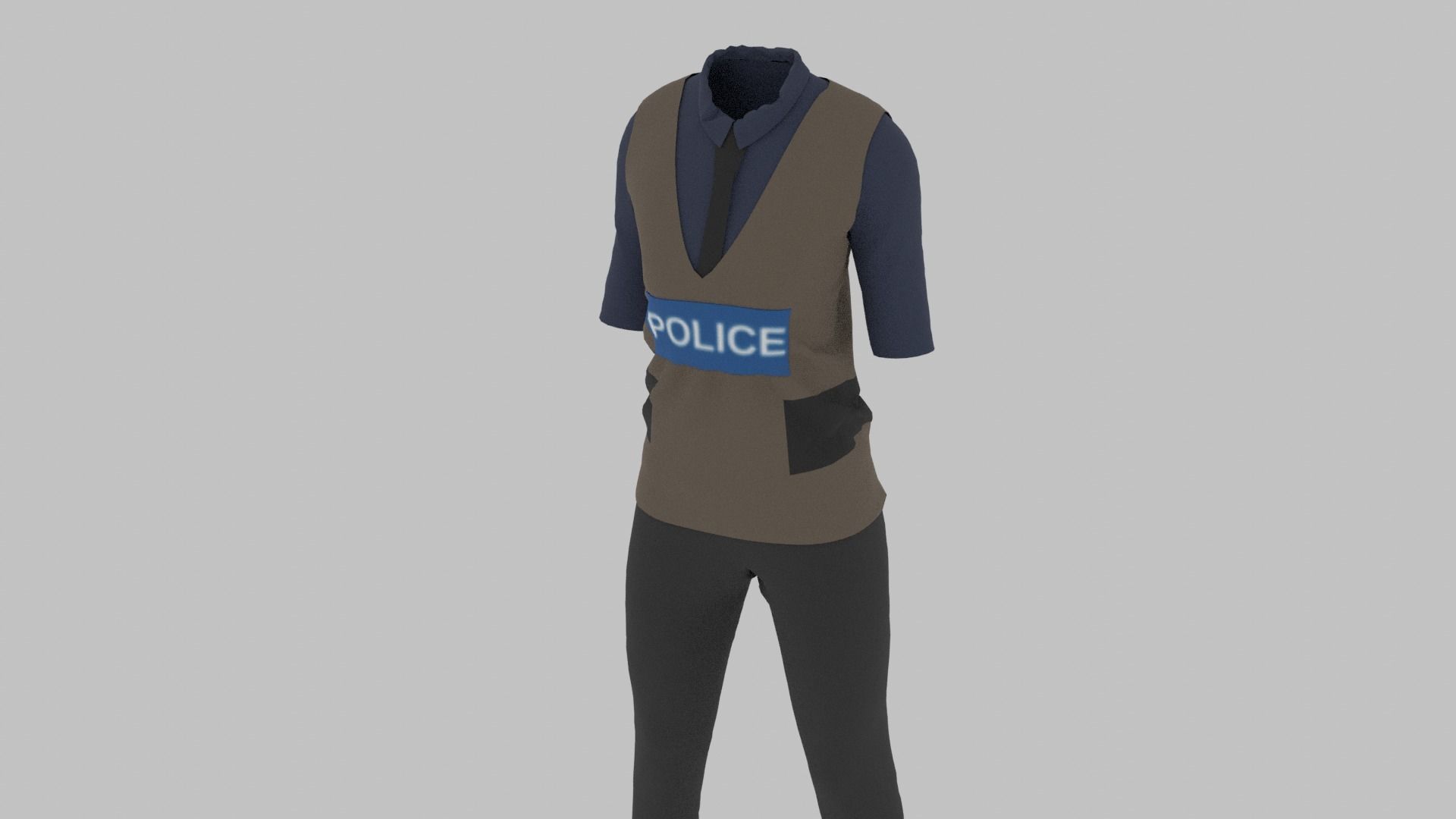 Police Uniform Low-poly 3D model_3