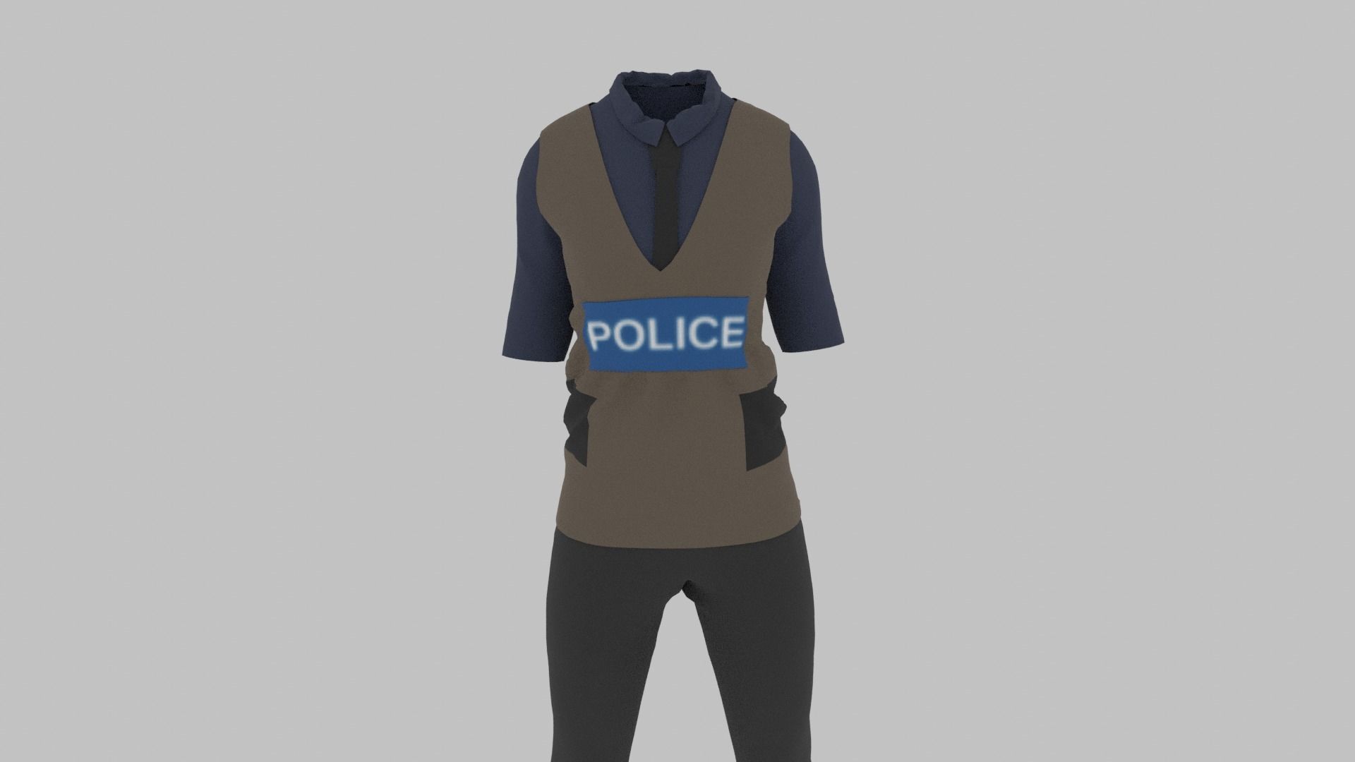 Police Uniform Low-poly 3D model_9