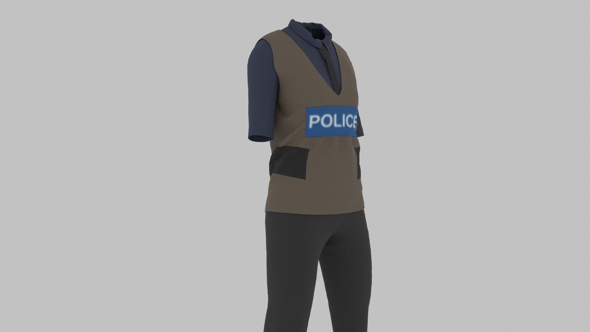 Police Uniform Low-poly 3D model_5