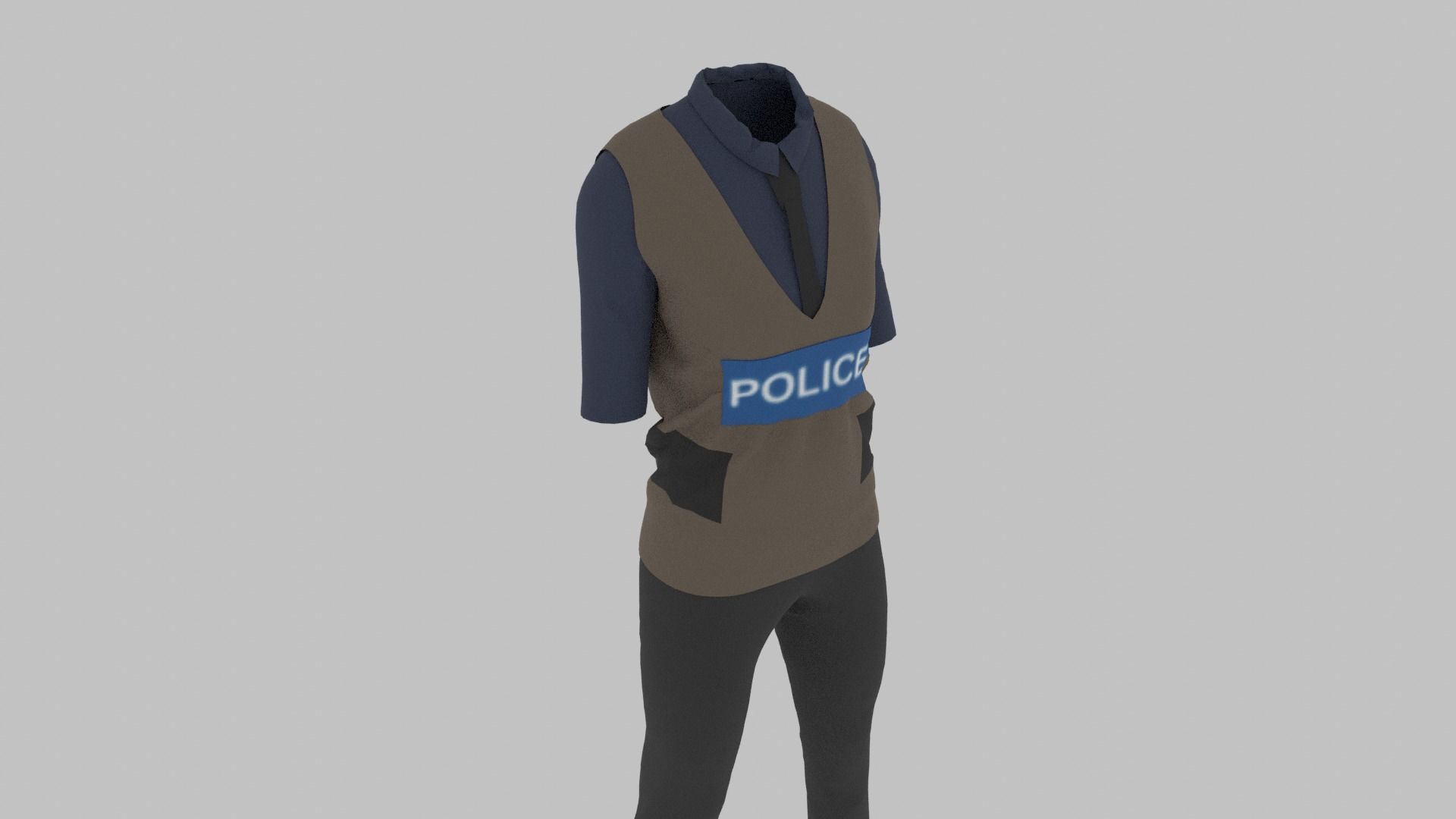 Police Uniform Low-poly 3D model_7