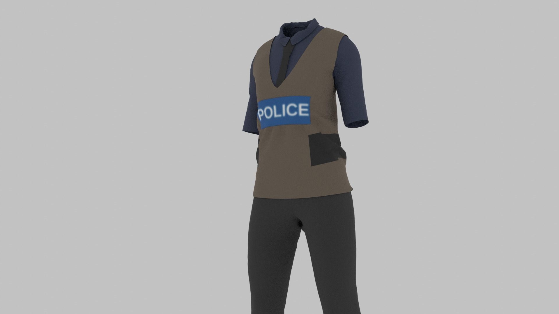 Police Uniform Low-poly 3D model_6