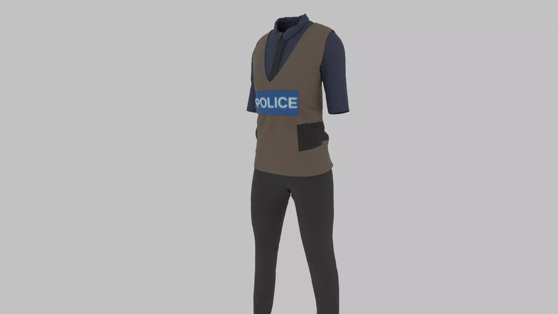 Police Uniform Low-poly 3D model_0