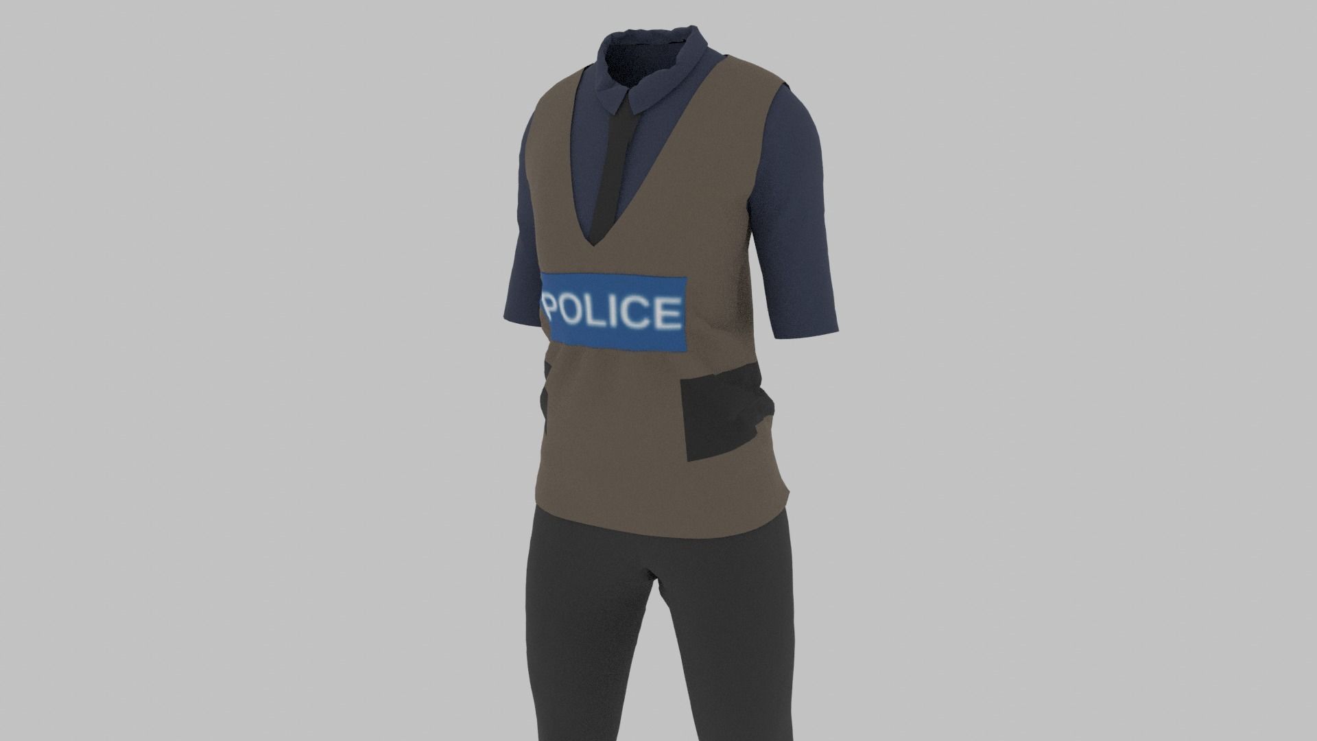 Police Uniform Low-poly 3D model_8