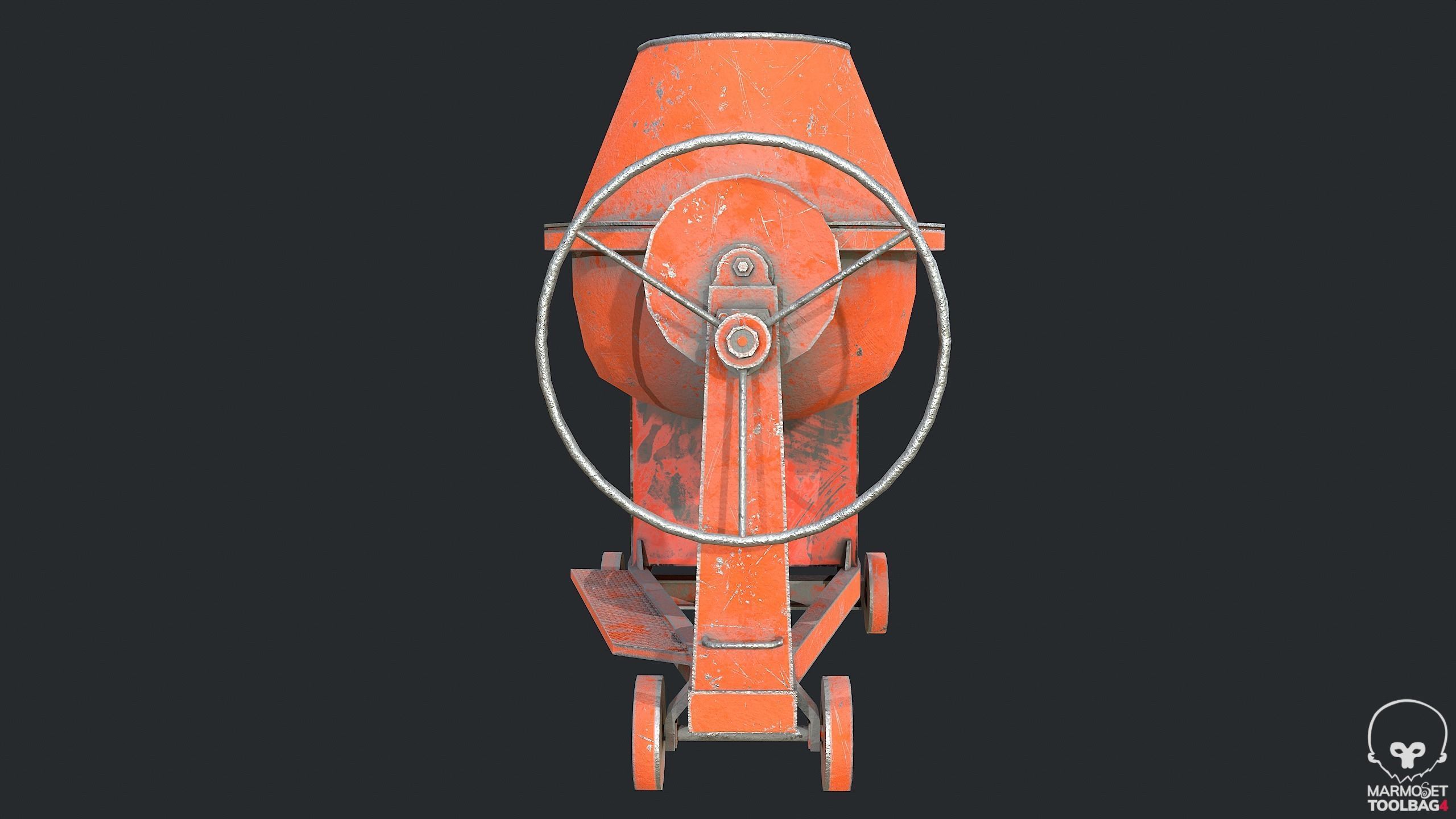 3D model Concrete Mixer Water Tank PalletCement Bag Concrete