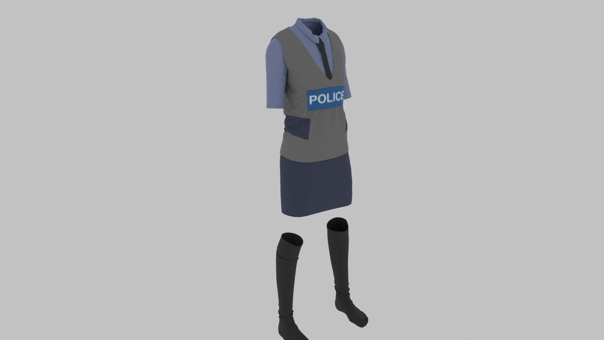 Police Uniform Low-poly 3D model_2