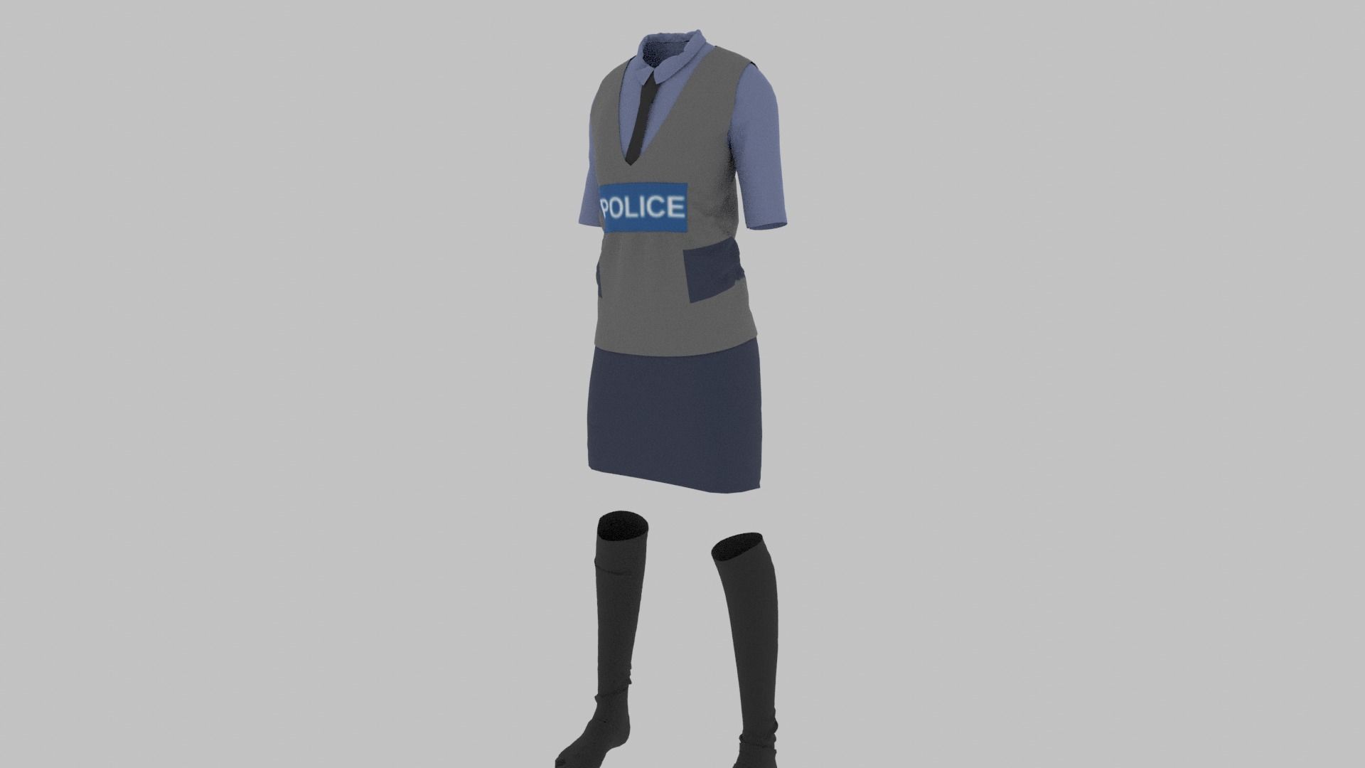 Police Uniform Low-poly 3D model_1