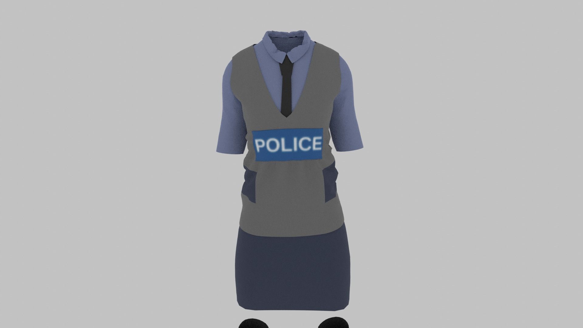 Police Uniform Low-poly 3D model_9