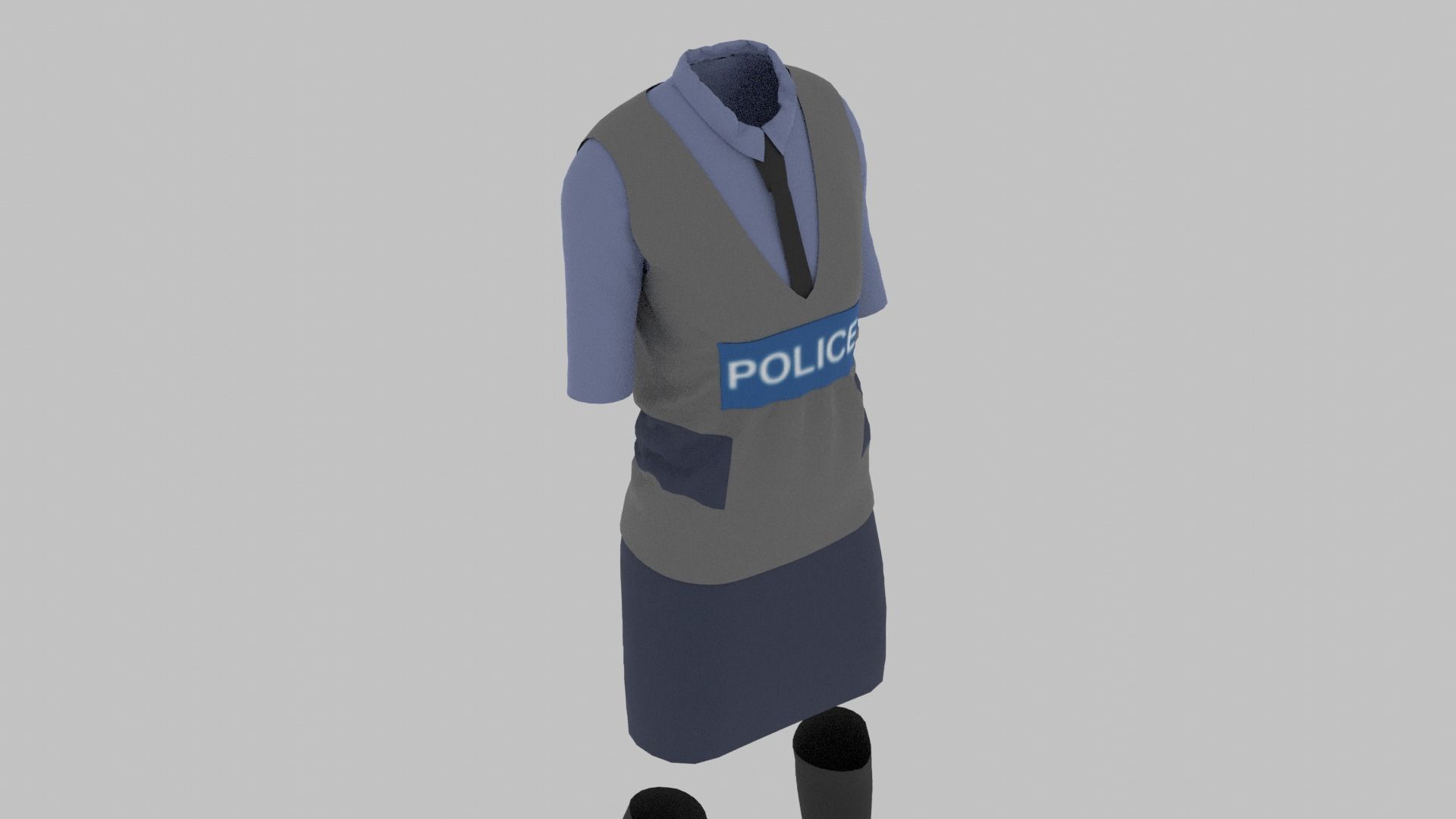 Police Uniform Low-poly 3D model_4