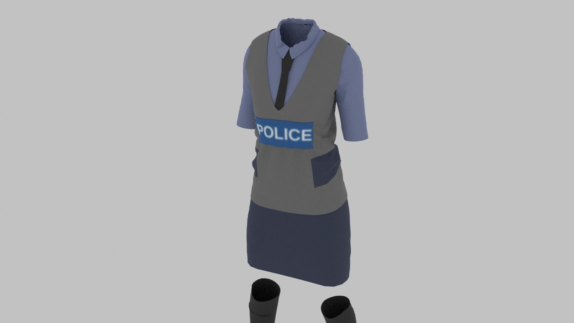 Police Uniform Low-poly 3D model_3