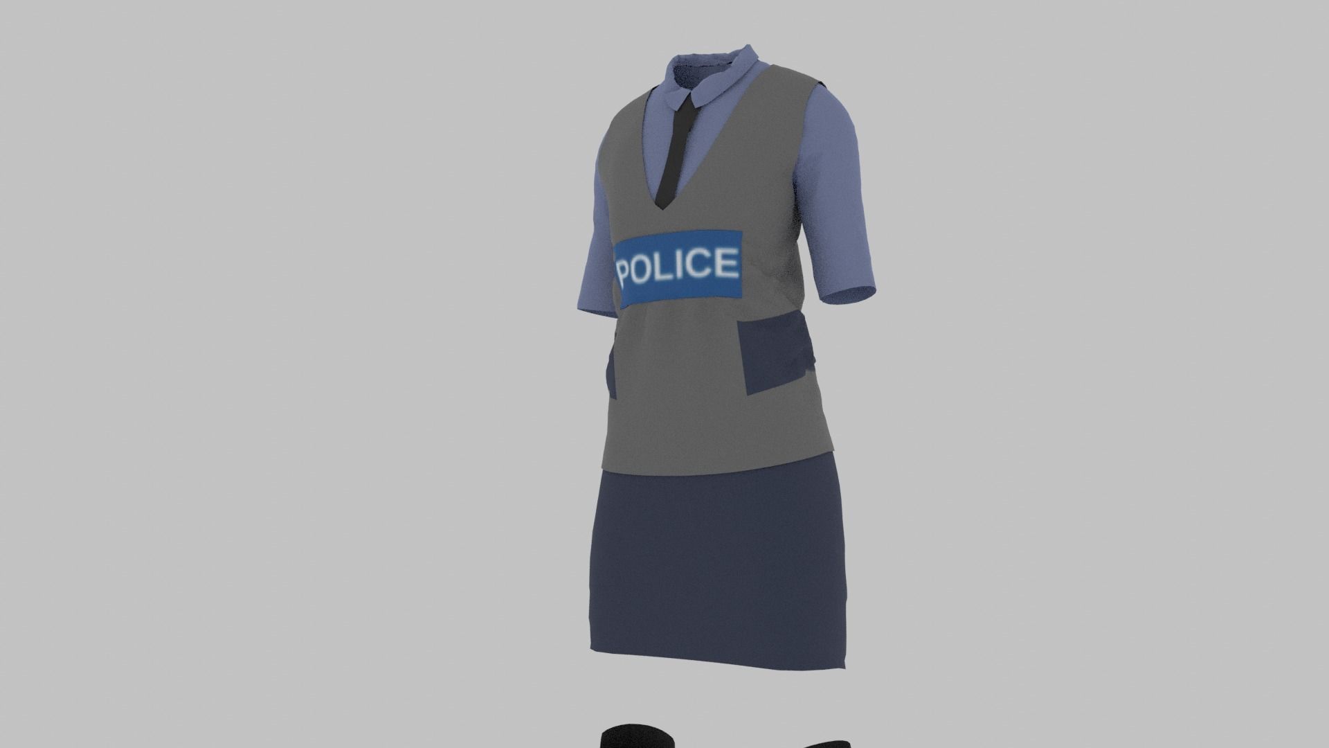 Police Uniform Low-poly 3D model_6